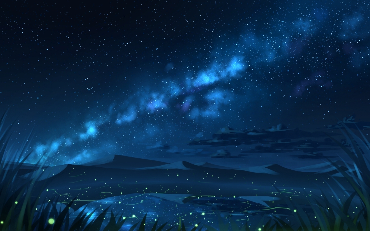 1440x900 Resolution Anime Night Digital Art HD Landscape 1440x900 Wallpaper  - Wallpapers Den