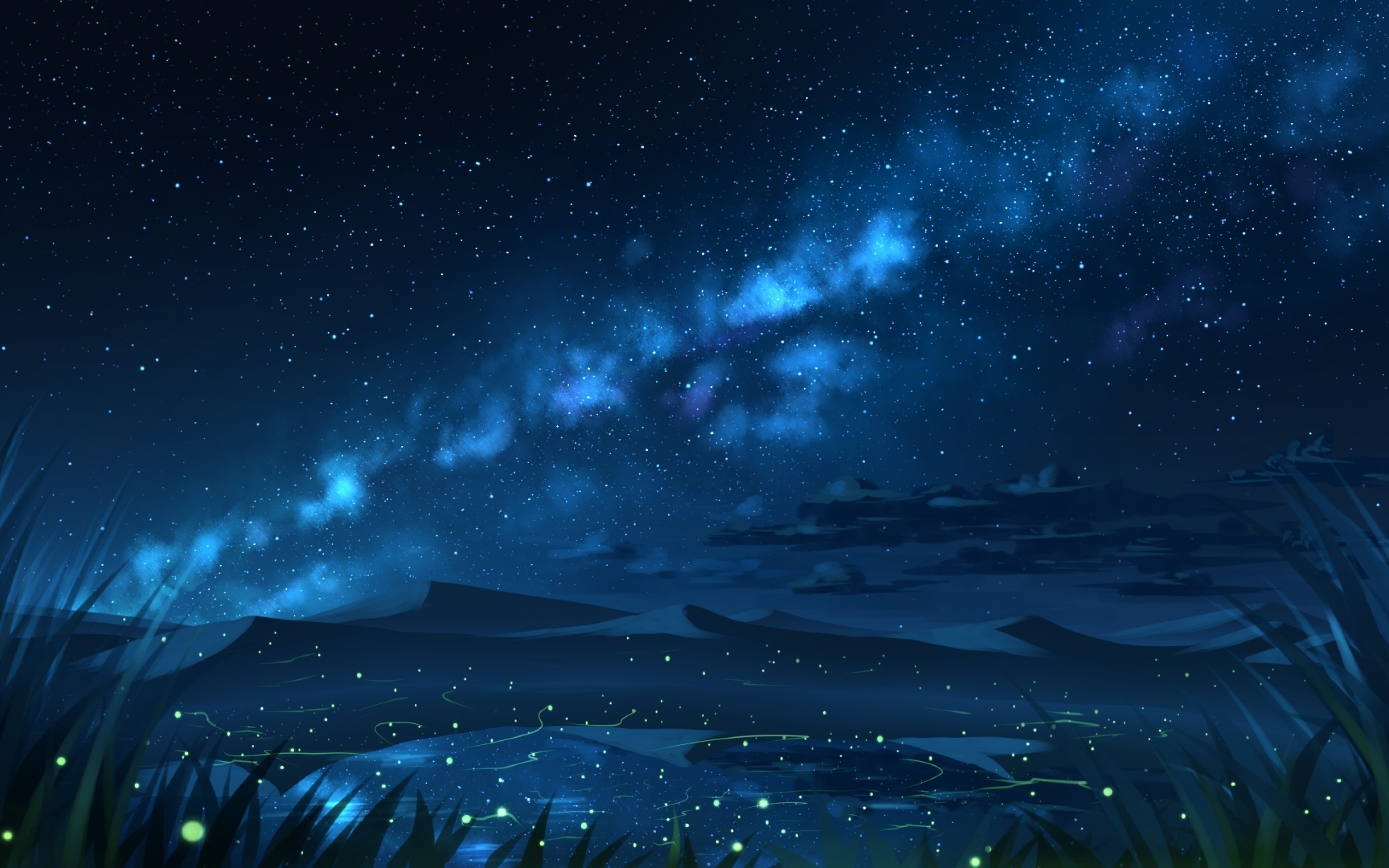 2880x1800 Resolution Anime Night Digital Art HD Landscape Macbook Pro  Retina Wallpaper - Wallpapers Den