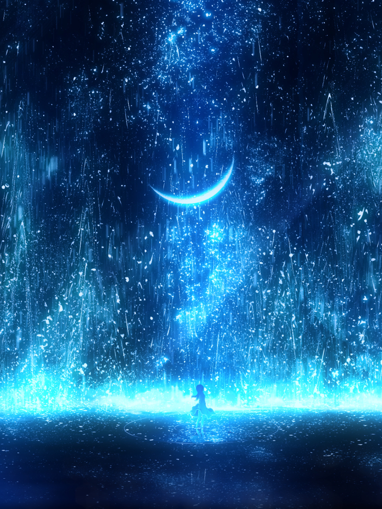 Anime Starry Night Sky Live Wallpaper  WallpaperWaifu