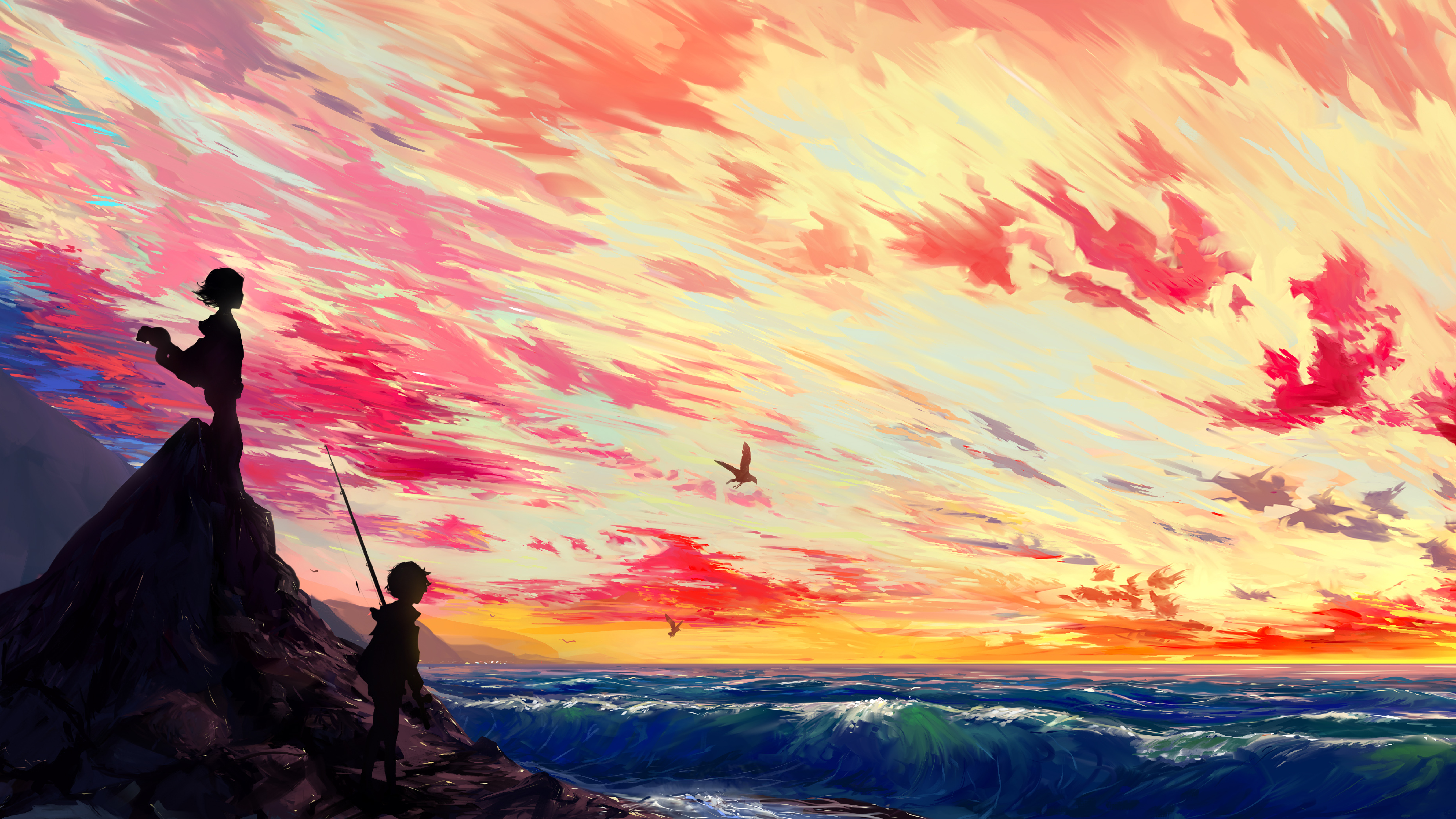 7680x4320 Anime Painting Art 8K Wallpaper, HD Anime 4K Wallpapers