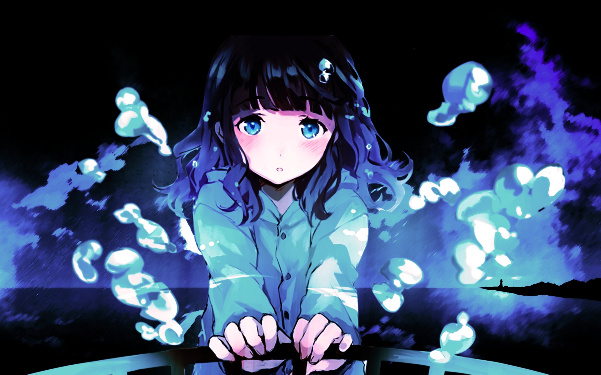 Anime Sad Girl, Full HD Wallpaper