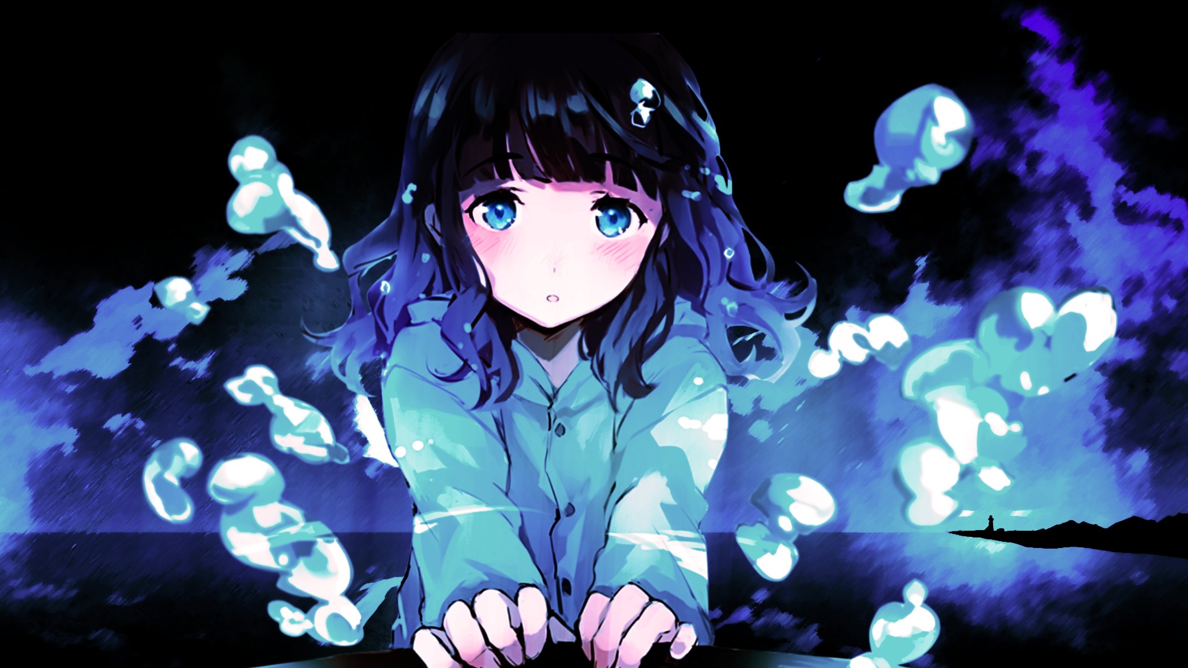 Anime Sad Girl, Full HD Wallpaper