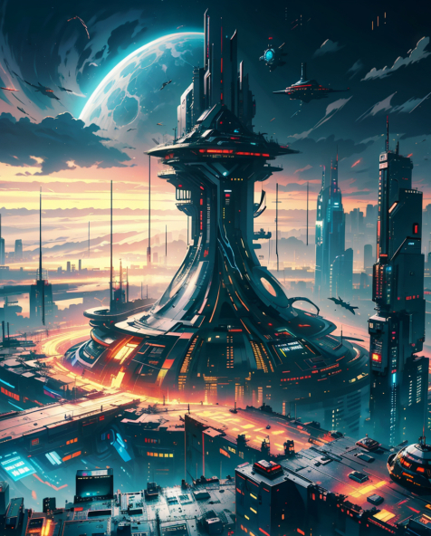 476x592 Resolution Anime Sci Fi City Built By AI Tech 2023 476x592 ...