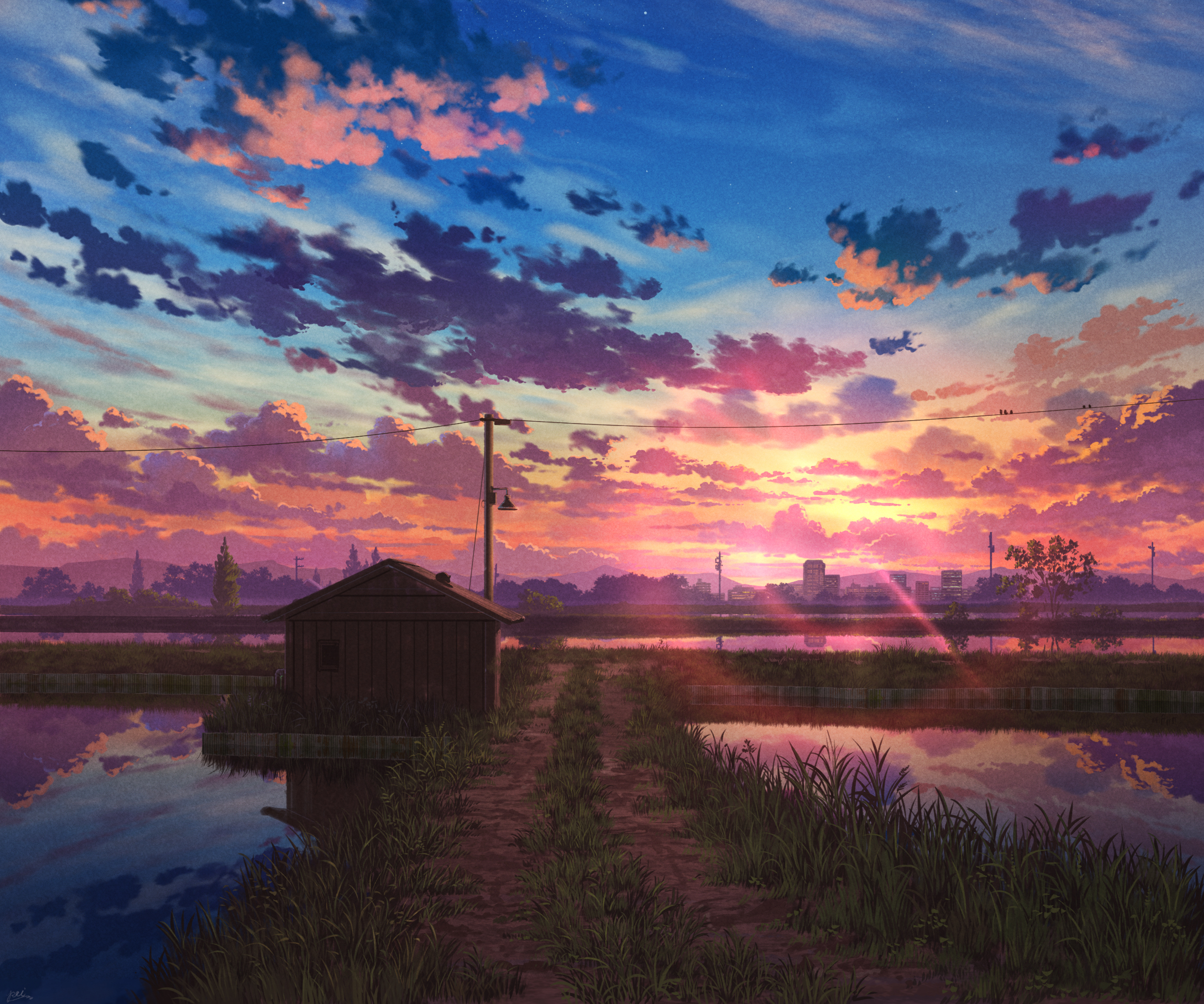 Anime Sunset HD Cool Art Wallpaper, HD Anime 4K Wallpapers, Images, Photos  and Background - Wallpapers Den