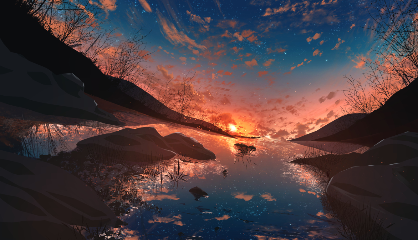 1336x768 Anime Sunset Original Art HD Laptop Wallpaper, HD Anime 4K  Wallpapers, Images, Photos and Background - Wallpapers Den