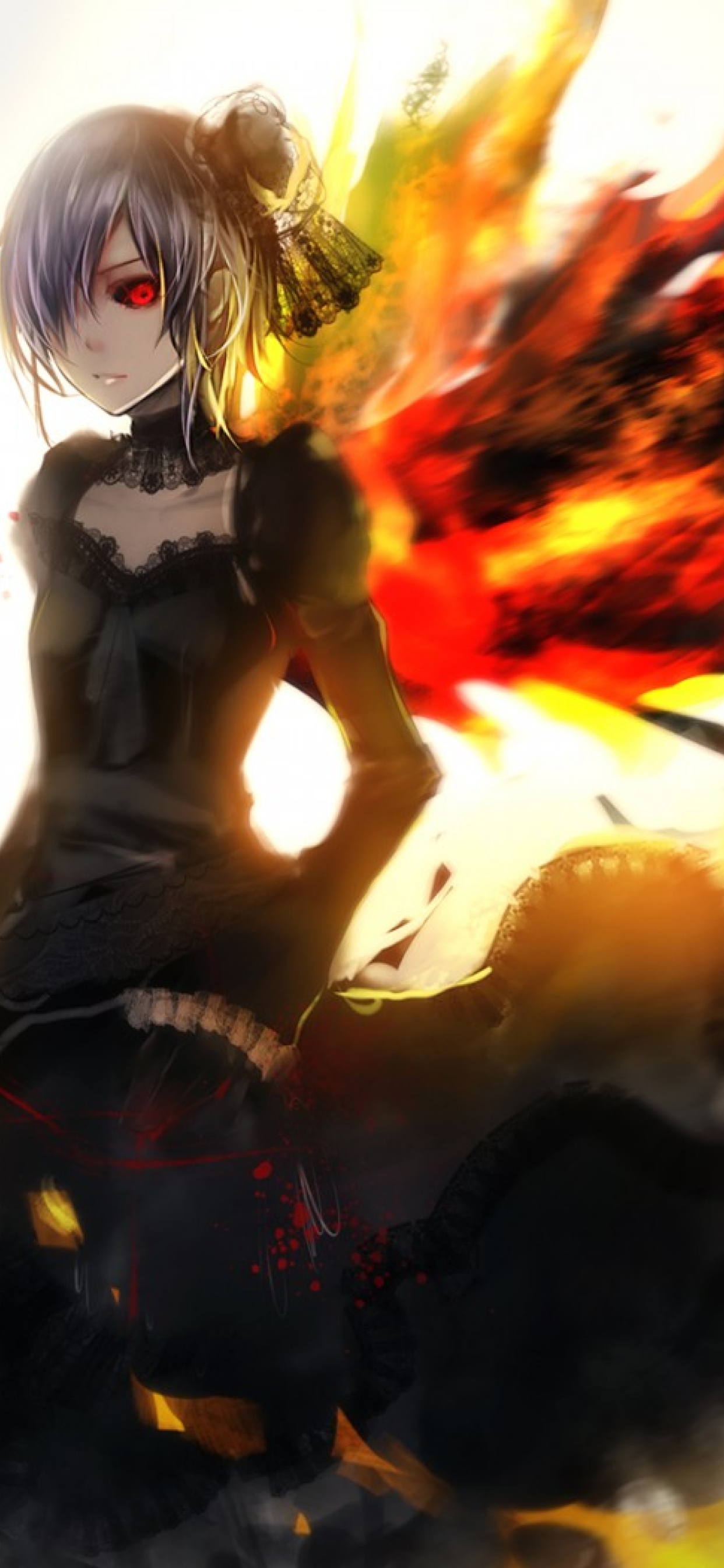 fire, anime, red eyes, Tokyo Ghoul, HD Wallpaper