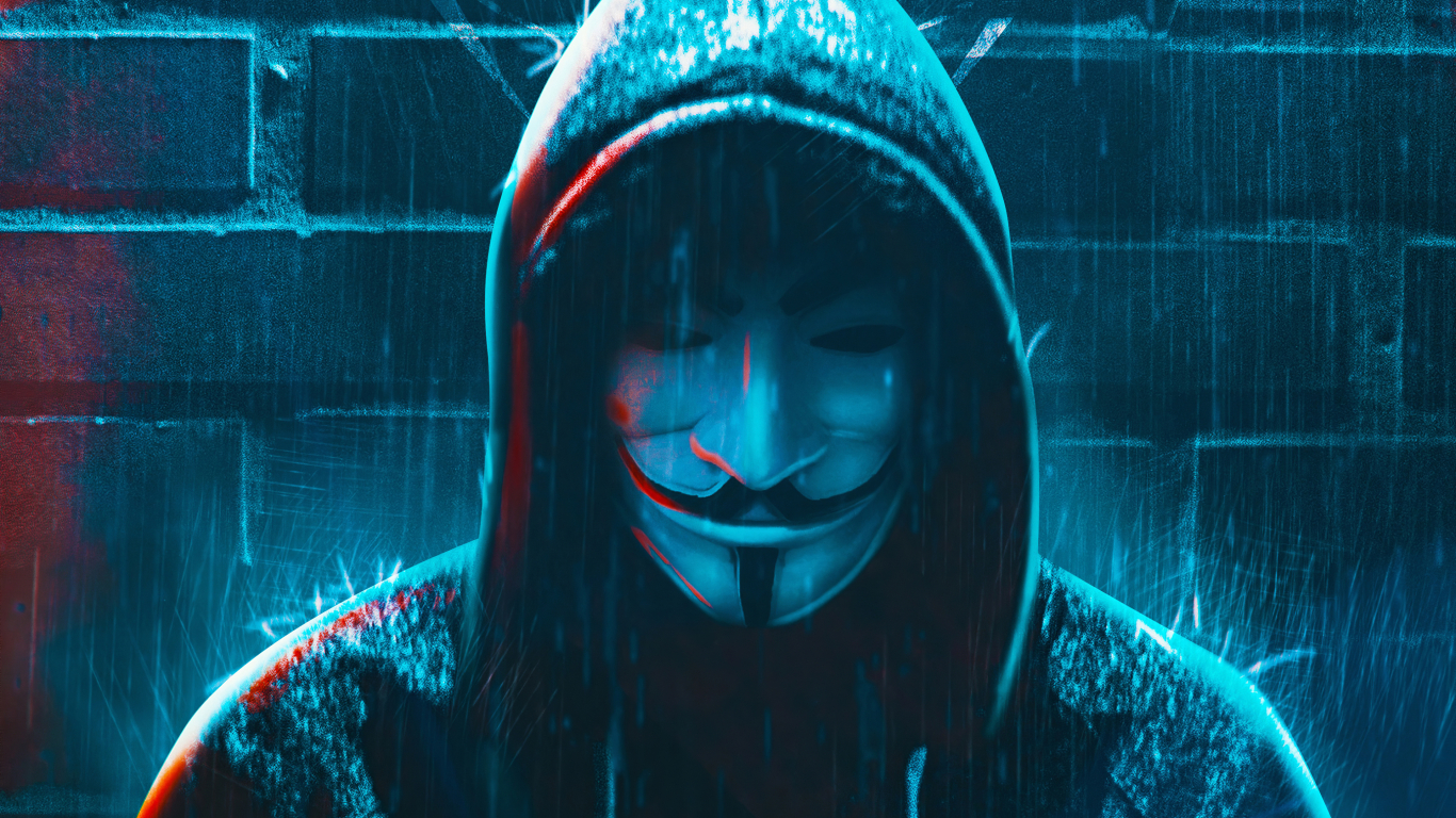 1366x768 Anonymous 4K Hacker Mask 1366x768 Resolution ...