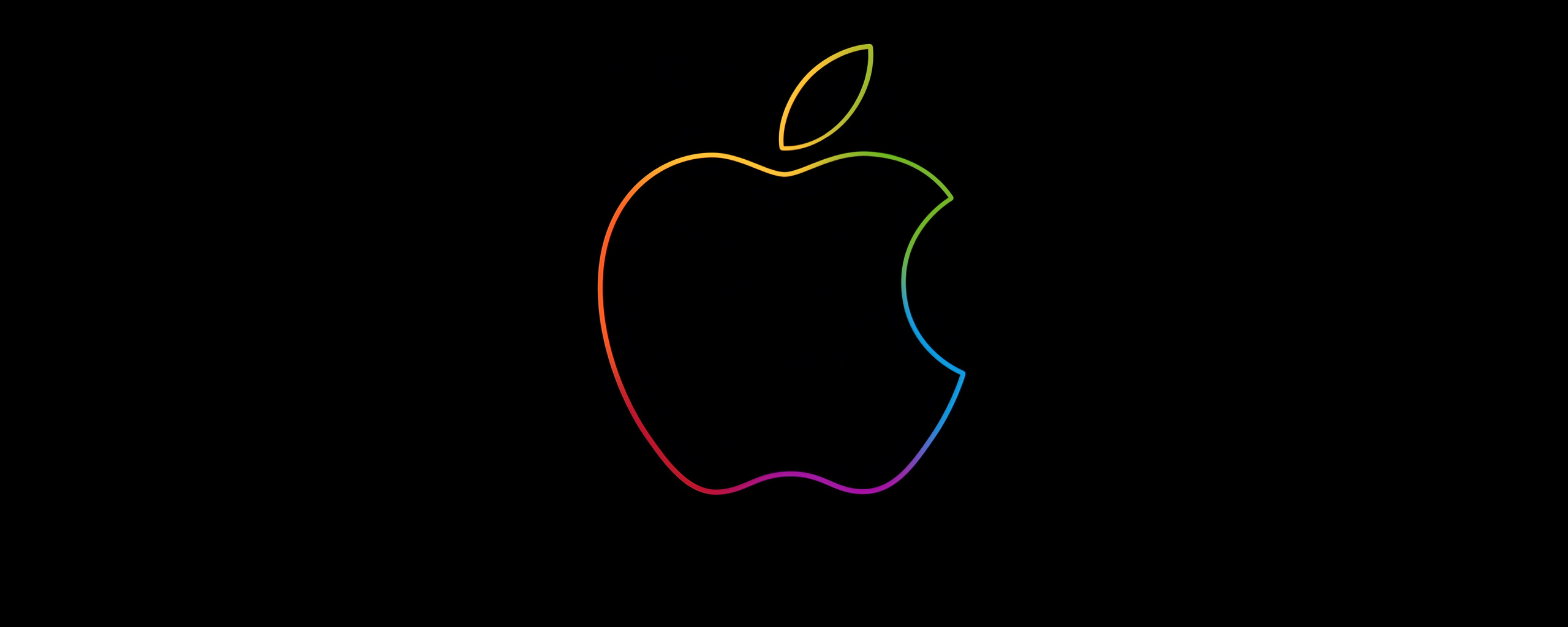2560x1024 Resolution Apple 4k Neon Logo 2560x1024 Resolution Wallpaper ...