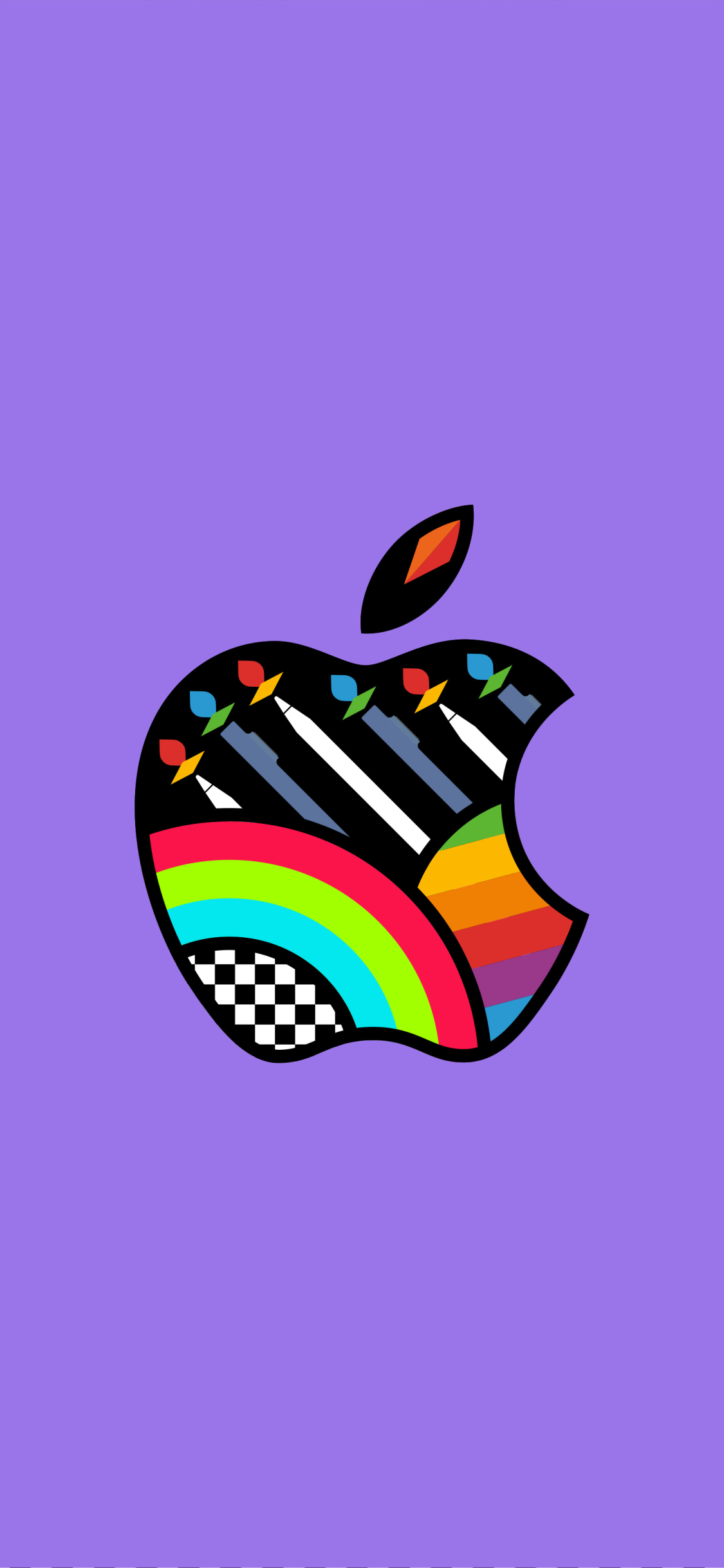 iPhone11papers.com | iPhone11 wallpaper | al57-logo-art-apple-rainbow -minimal