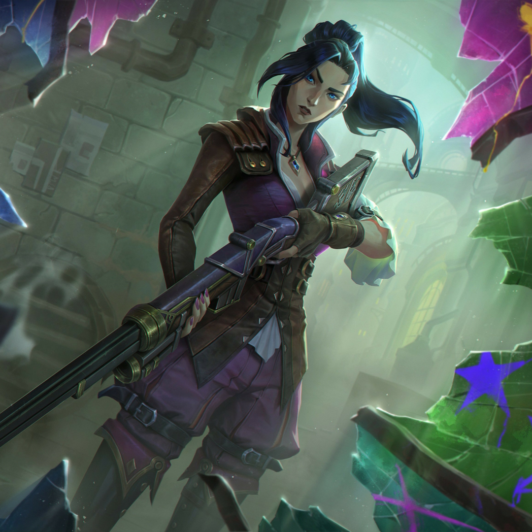 1080x1080 Resolution Arcane Caitlyn League of Legends Splash Art