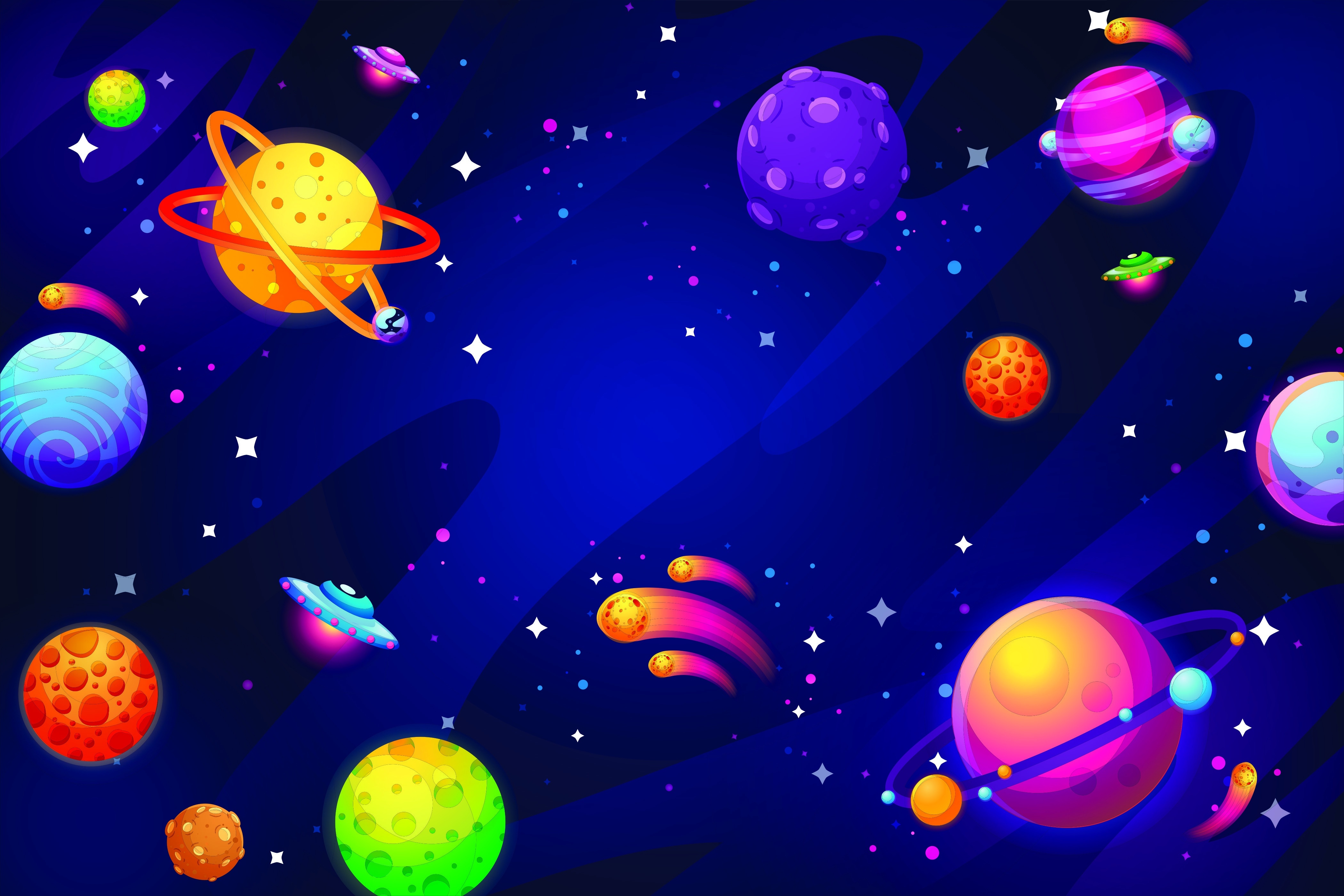 Artistic Space Planets Wallpaper