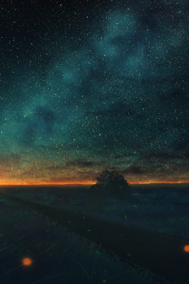 640x960 Artistic Starry Cool Landscape iPhone 4, iPhone 4S Wallpaper ...