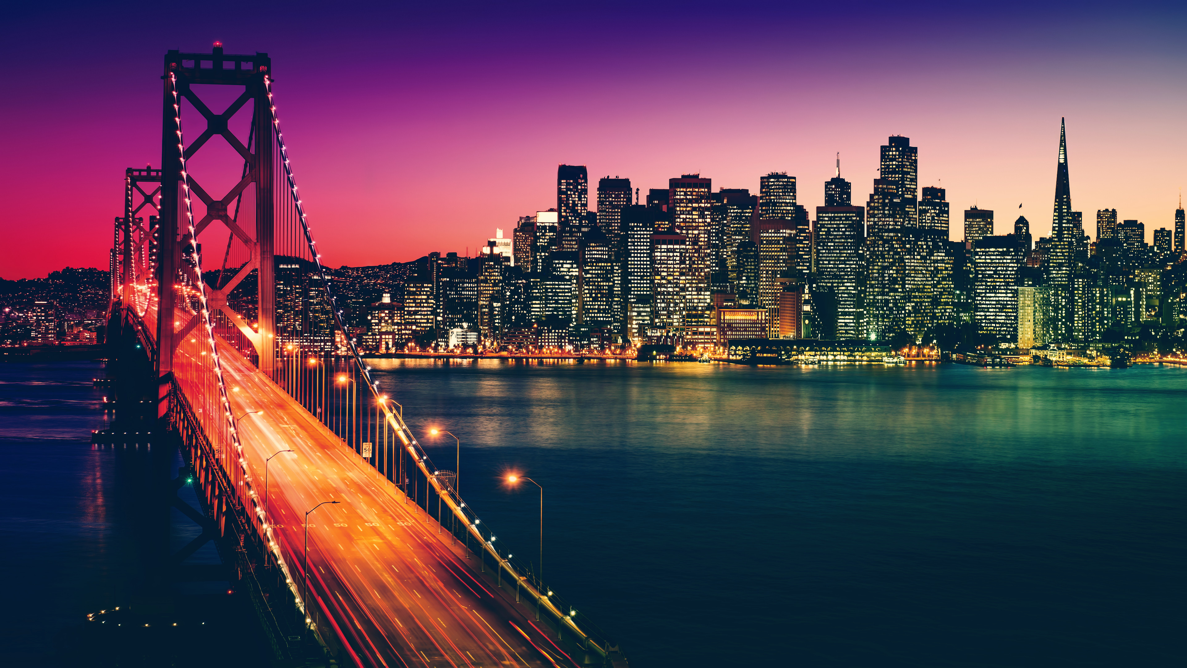 Artistic Sunset San Francisco Cityscape Wallpaper, HD Artist 4K