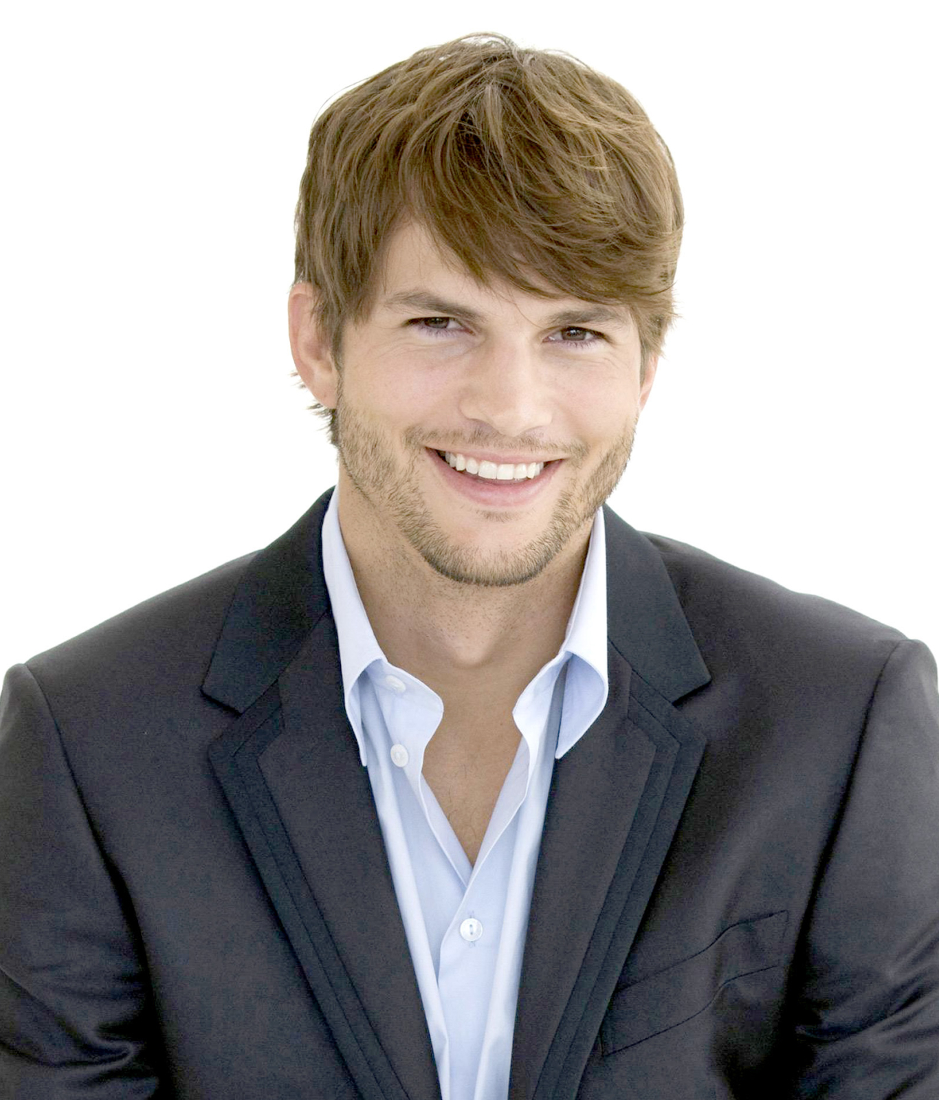 1366x1600 Resolution Ashton Kutcher Smiling Pose in Suit wallpaper