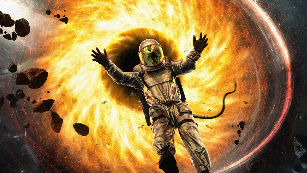 1024x576 Resolution Astronaut Falling in Black Hole 1024x576 Resolution