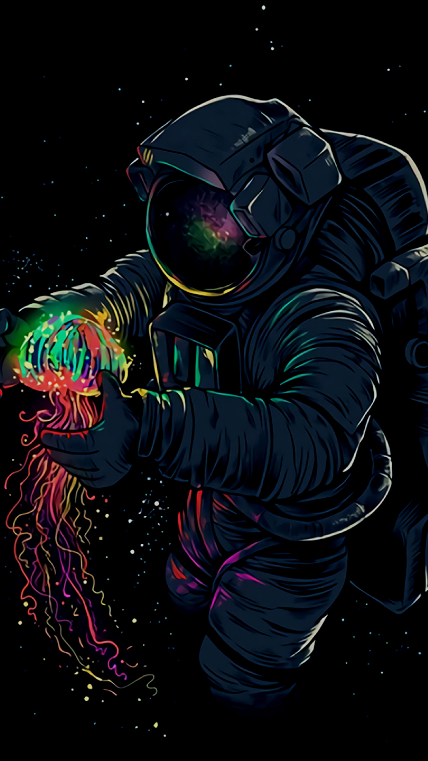 1440x2560 Astronaut With Jellyfish Samsung Galaxy S6,S7 ...