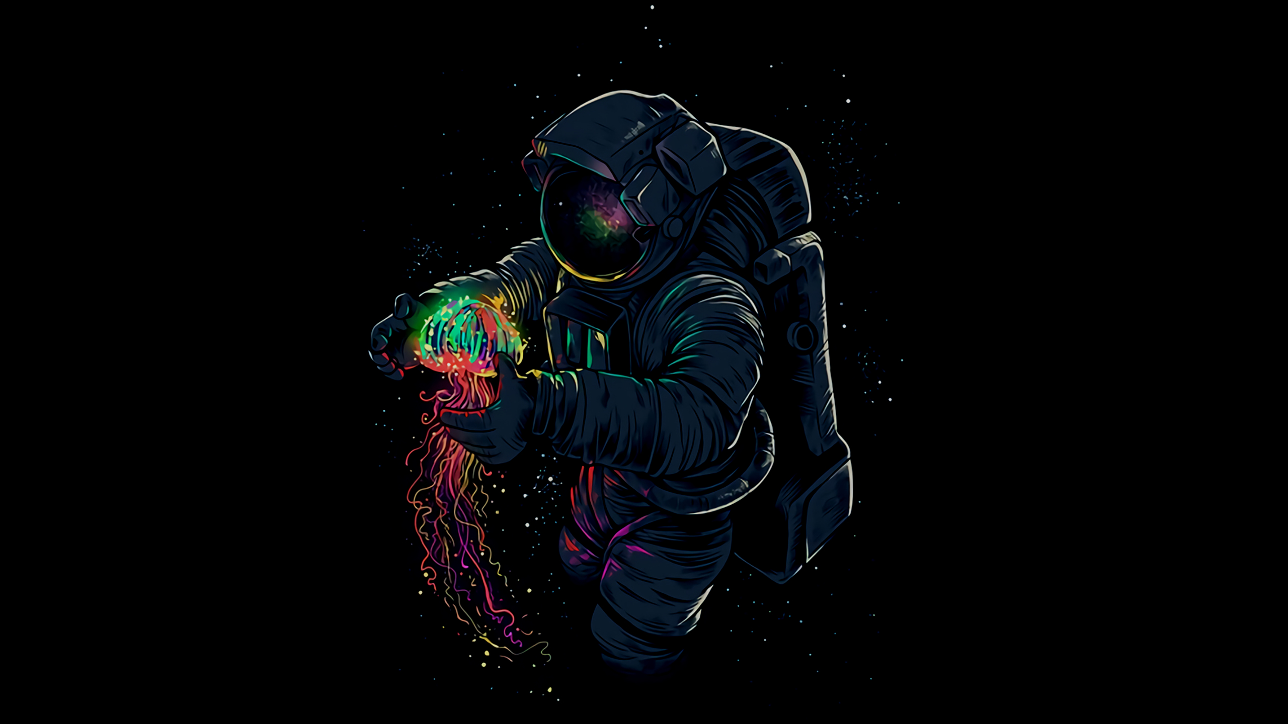 Astronaut With Jellyfish Wallpaper