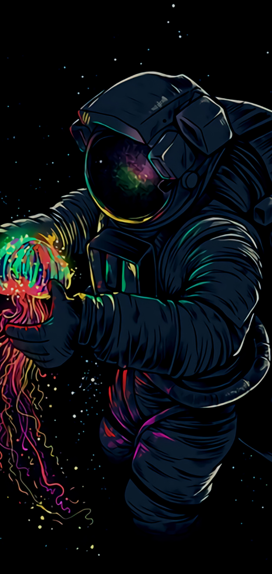 1080x2280 Resolution Astronaut With Jellyfish One Plus 6,Huawei p20 ...