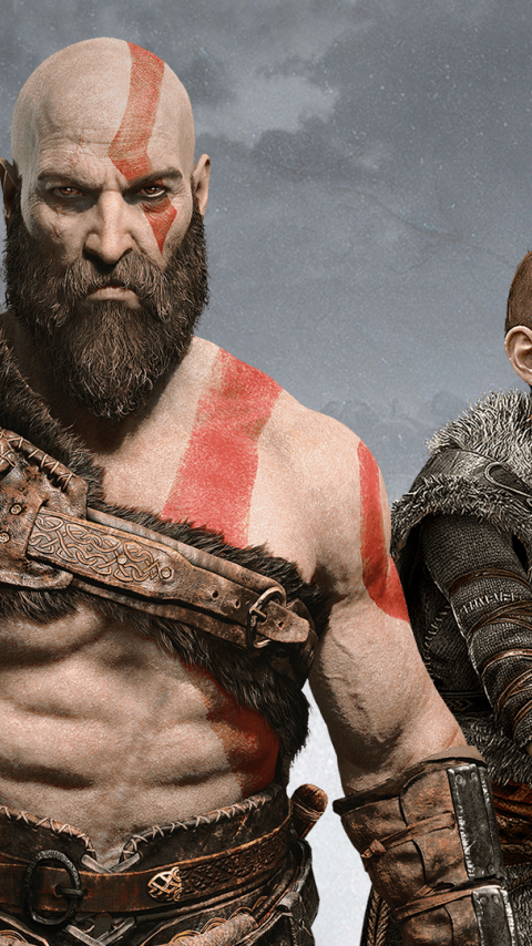 480x854 Atreus Kratos God Of War 2018 Android One Mobile Wallpaper HD Games 4K Wallpapers 