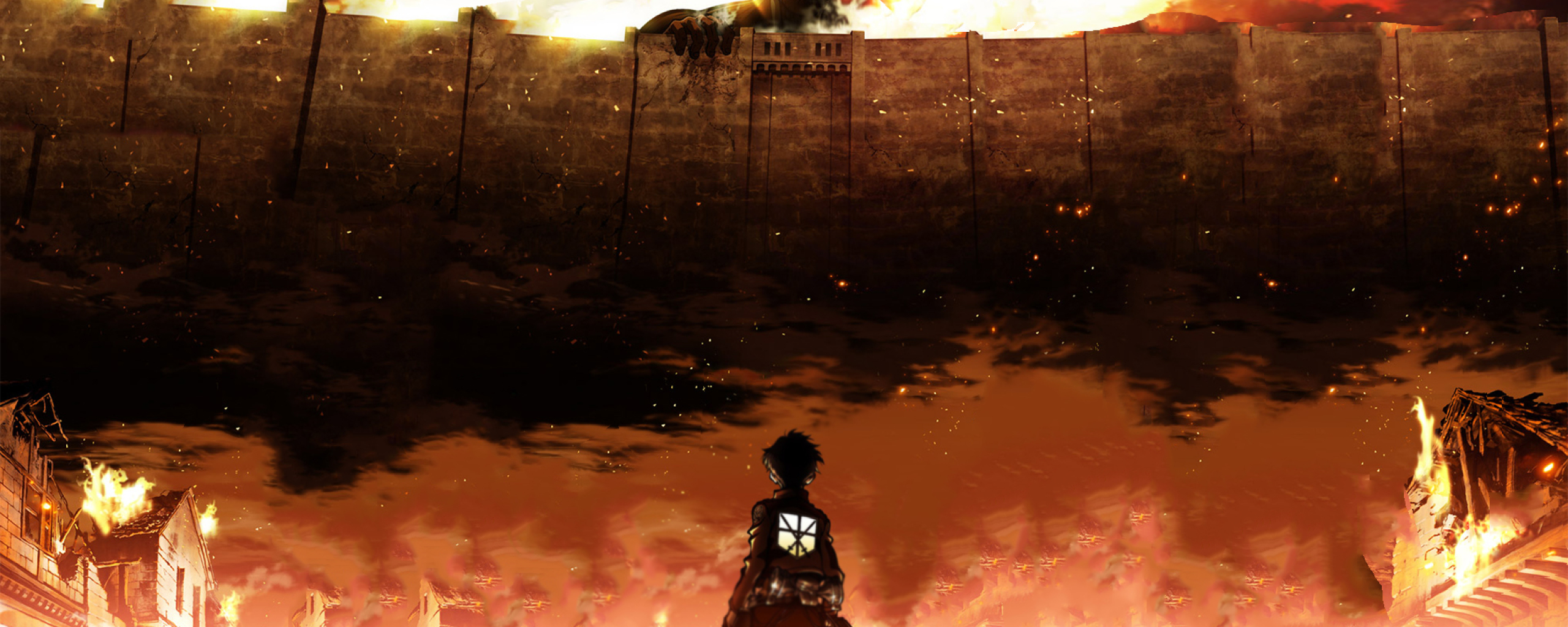 2560x1024 attack on titan, eren jaeger, shingeki no kyojin 2560x1024