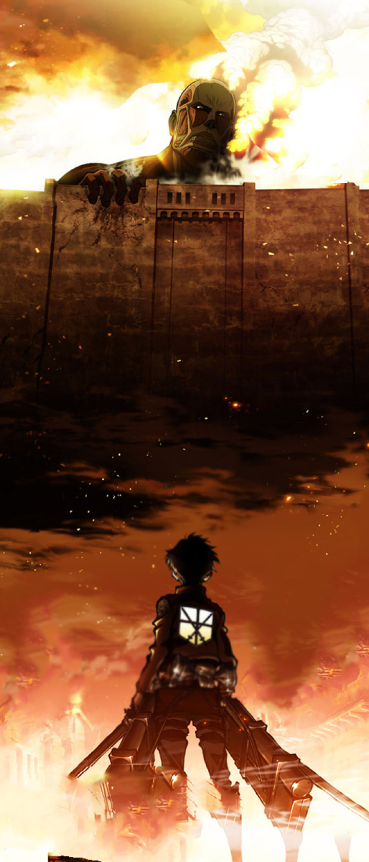 720x1680 attack on titan, eren jaeger, shingeki no kyojin 720x1680