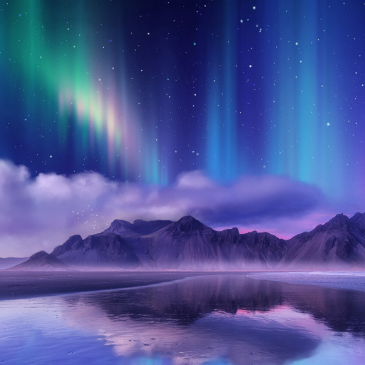 512x512 Resolution Aurora Borealis Near Sea 512x512 Resolution ...