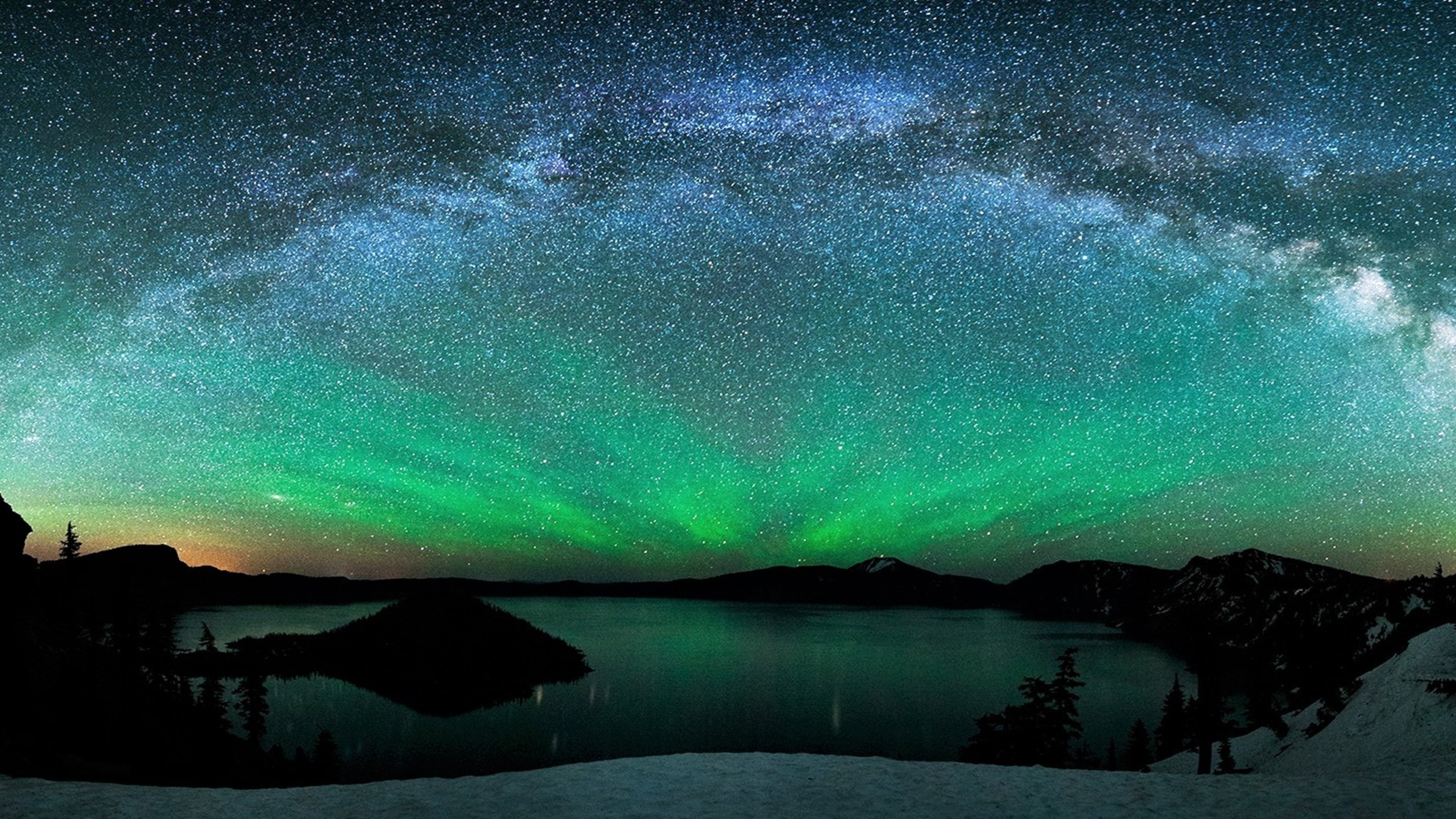 5120x2880 Aurora Borealis Over Winter Lake 5k Wallpaper Hd Nature 4k