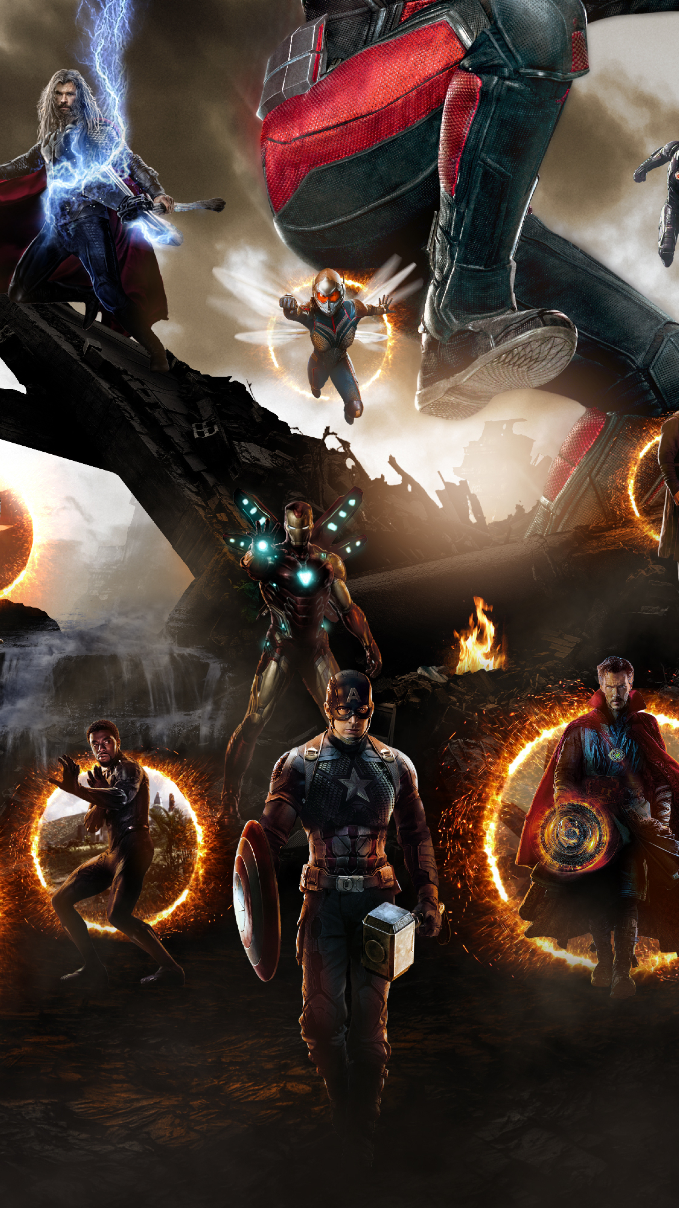 2160x3840 Avengers Endgame War Scene Fanart Sony Xperia Xxz