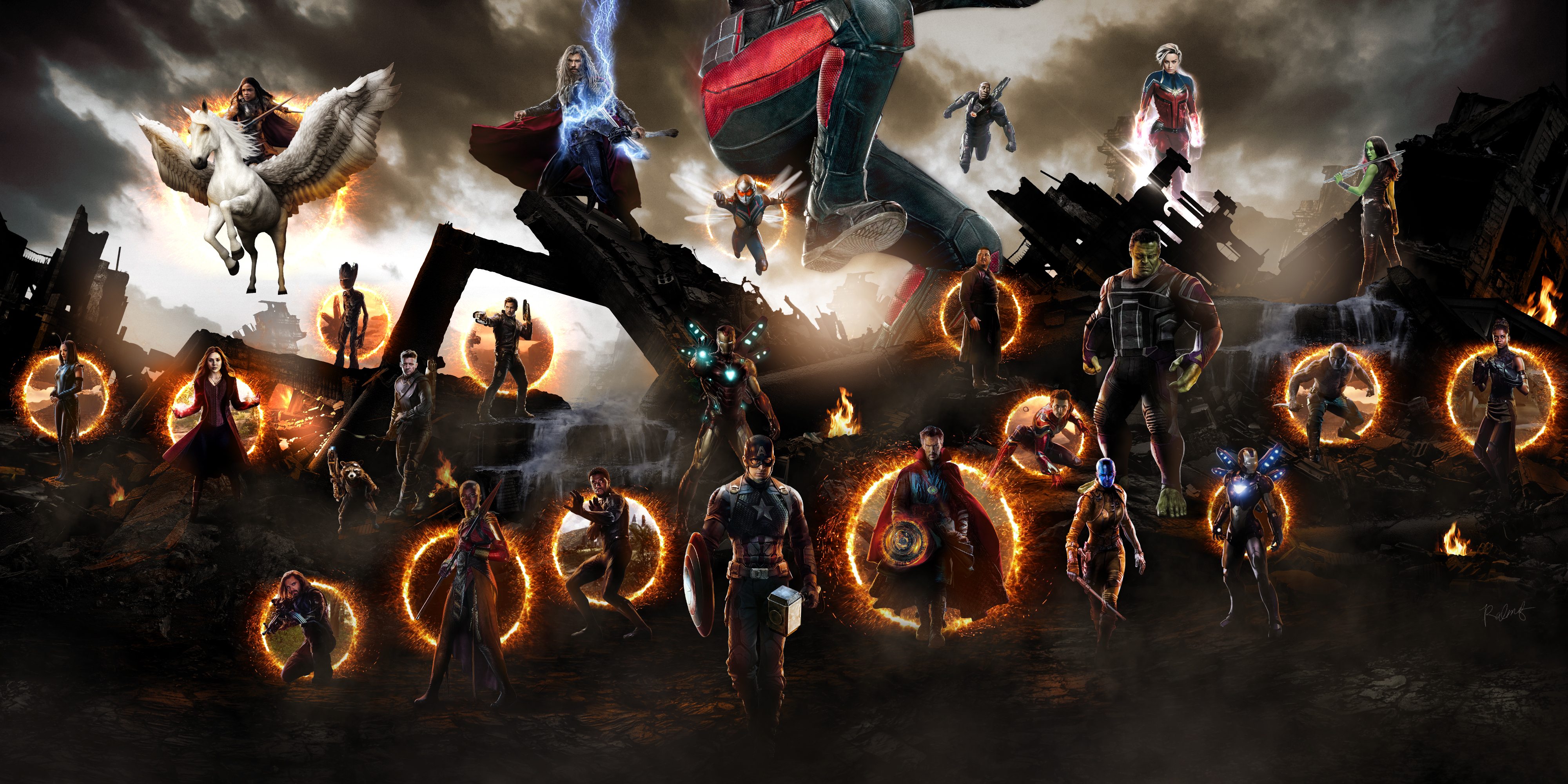 Avengers Endgame War Scene Fanart Wallpaper, HD Movies 4K Wallpapers