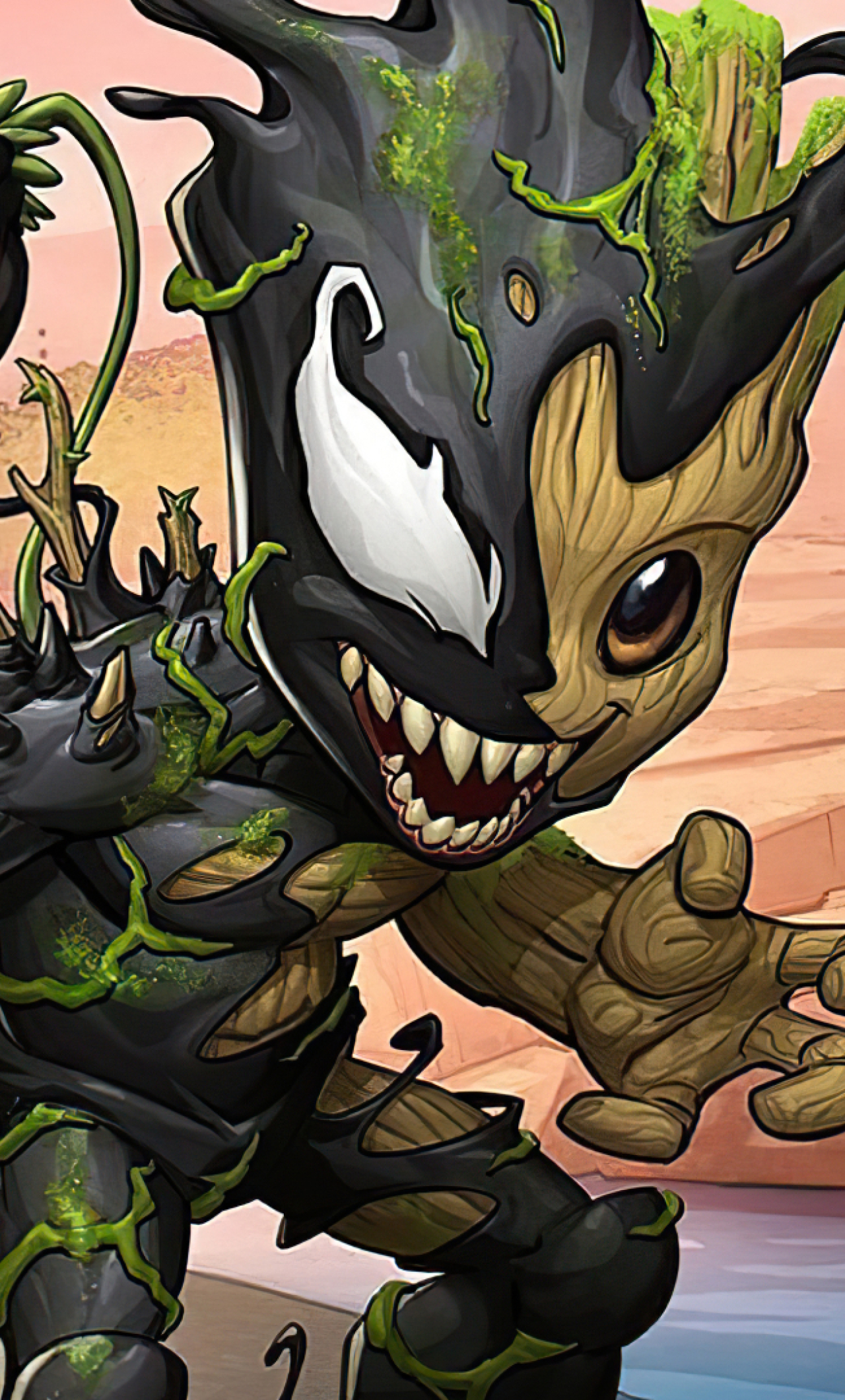 Download 1280x2120 Baby Groot and Venom iPhone 6 plus Wallpaper, HD ...