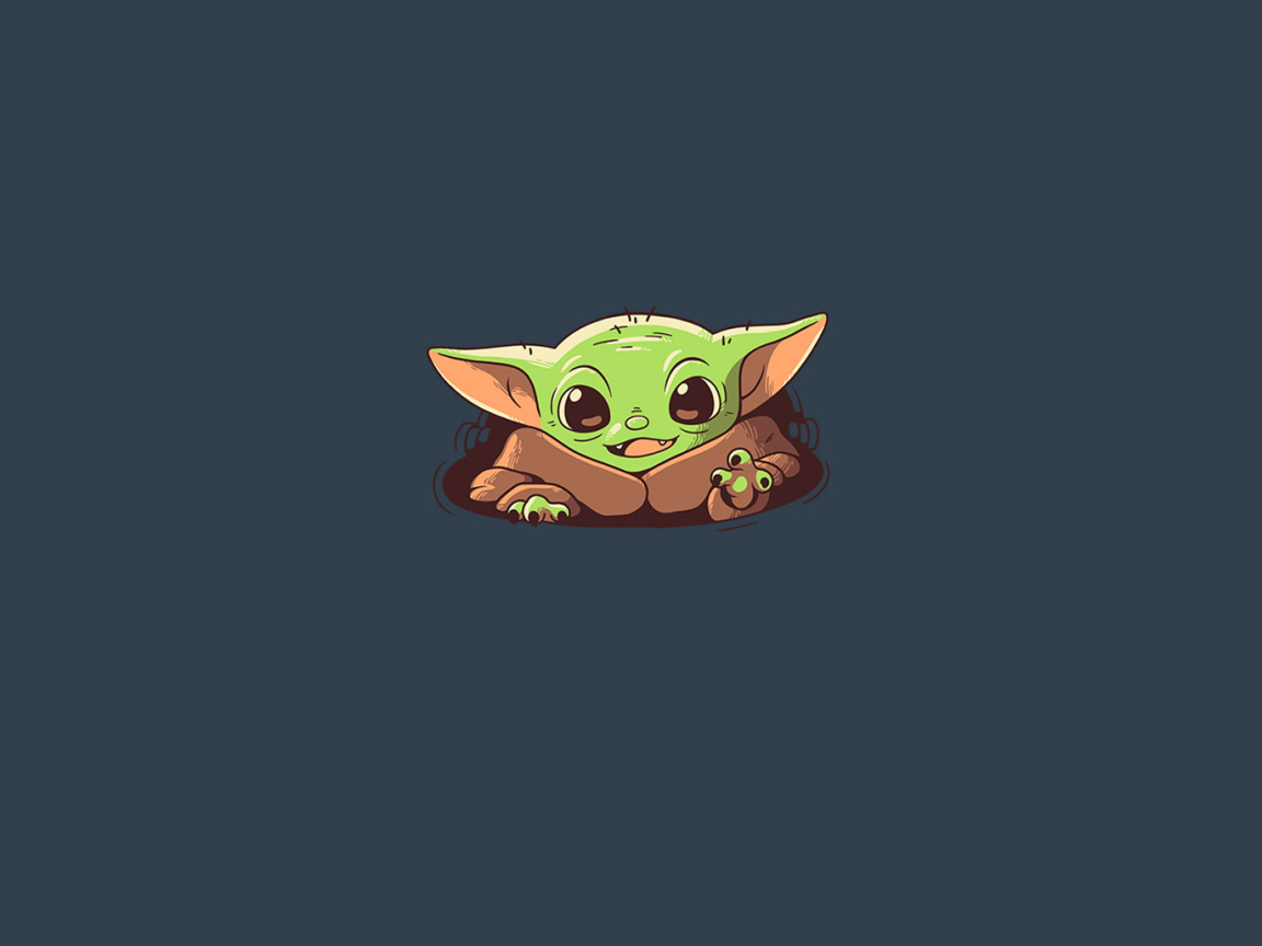 Baby Yoda Cartoon Art