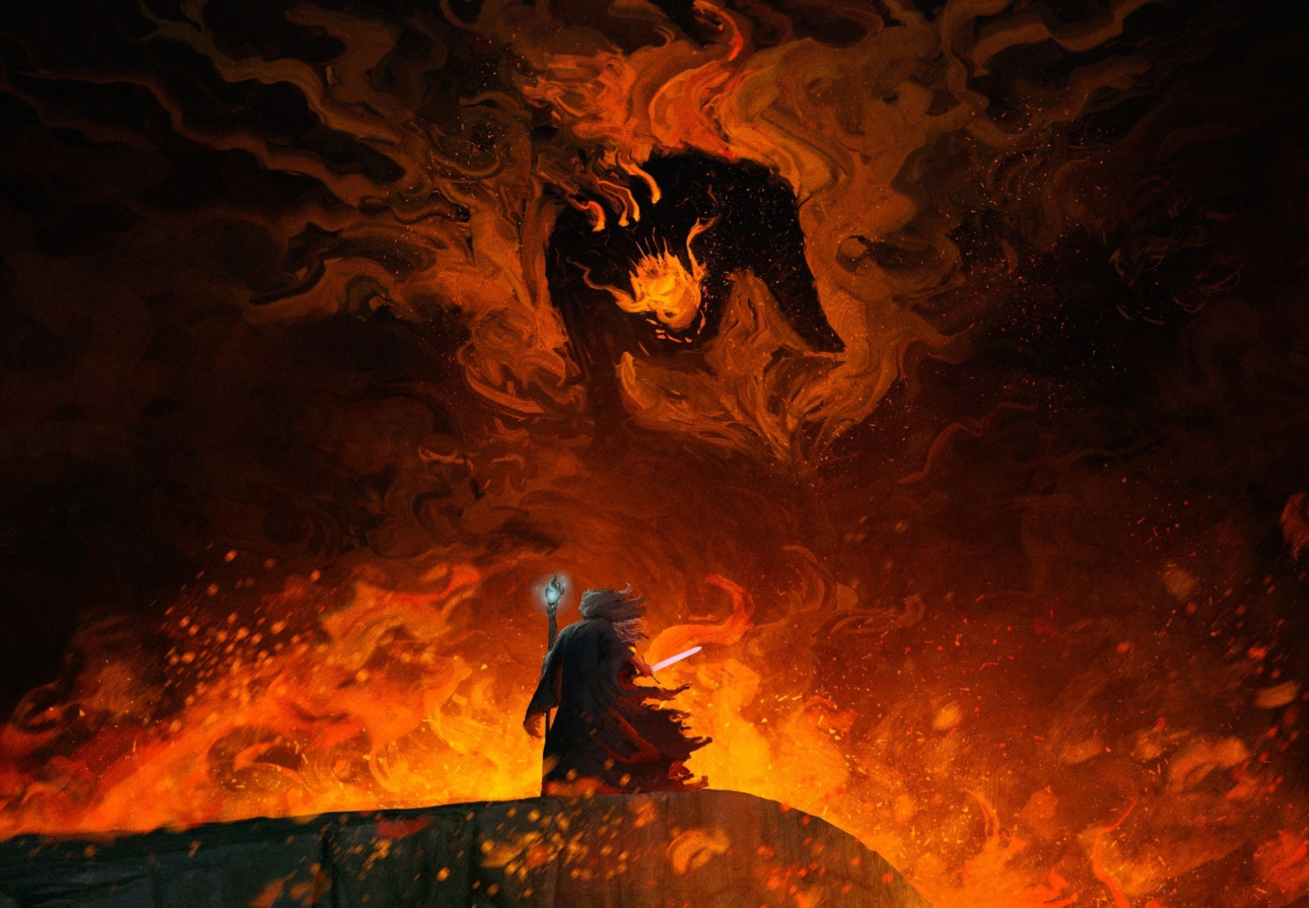 1893x1313 Balrog vs Gandalf Lord Of The Rings 1893x1313 Resolution ...