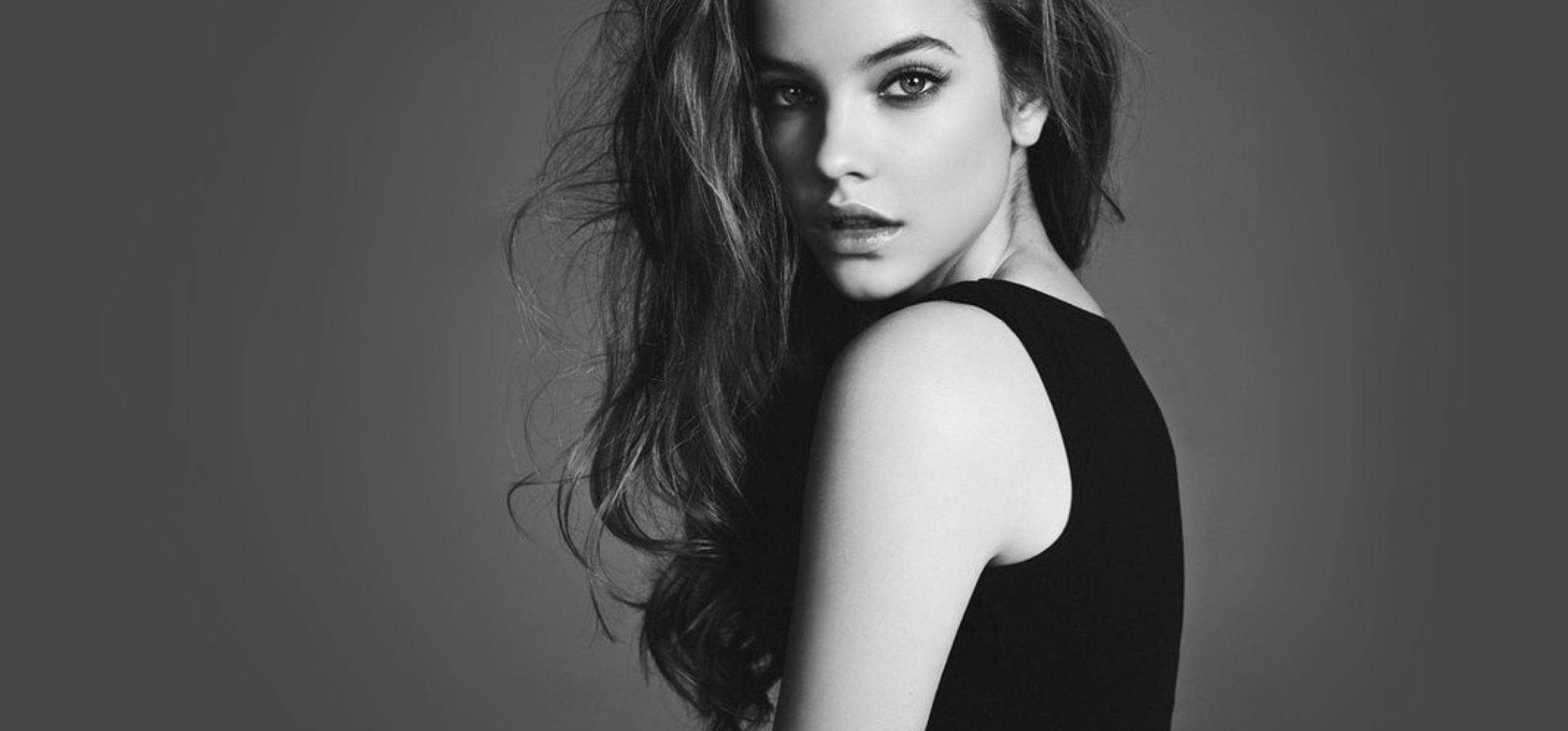 3088x1440 Resolution Barbara Palvin Black And White HD Wallpaper ...