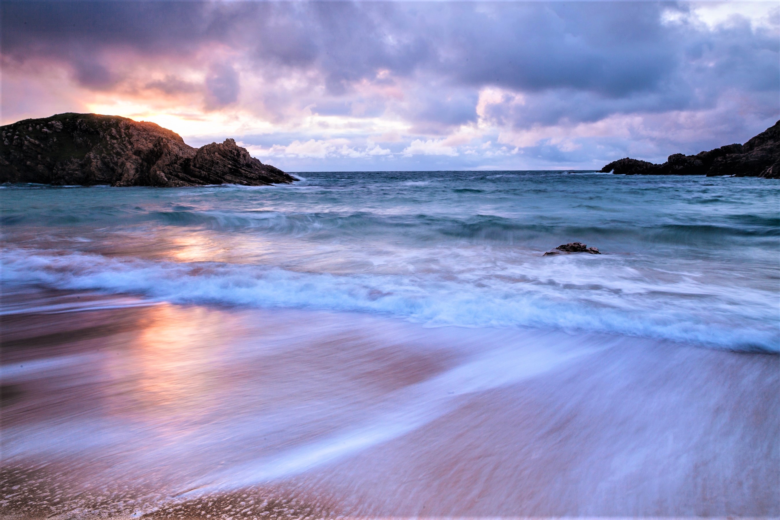 Beach Cloud Earth Horizon Ocean Purple Sea Wallpaper, HD Nature 4K Wallpapers, Images, Photos