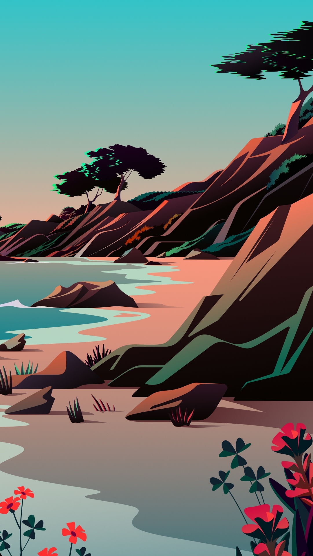 1081x1920 Resolution Beach Minimalist Digital Art 5K 1081x1920 ...