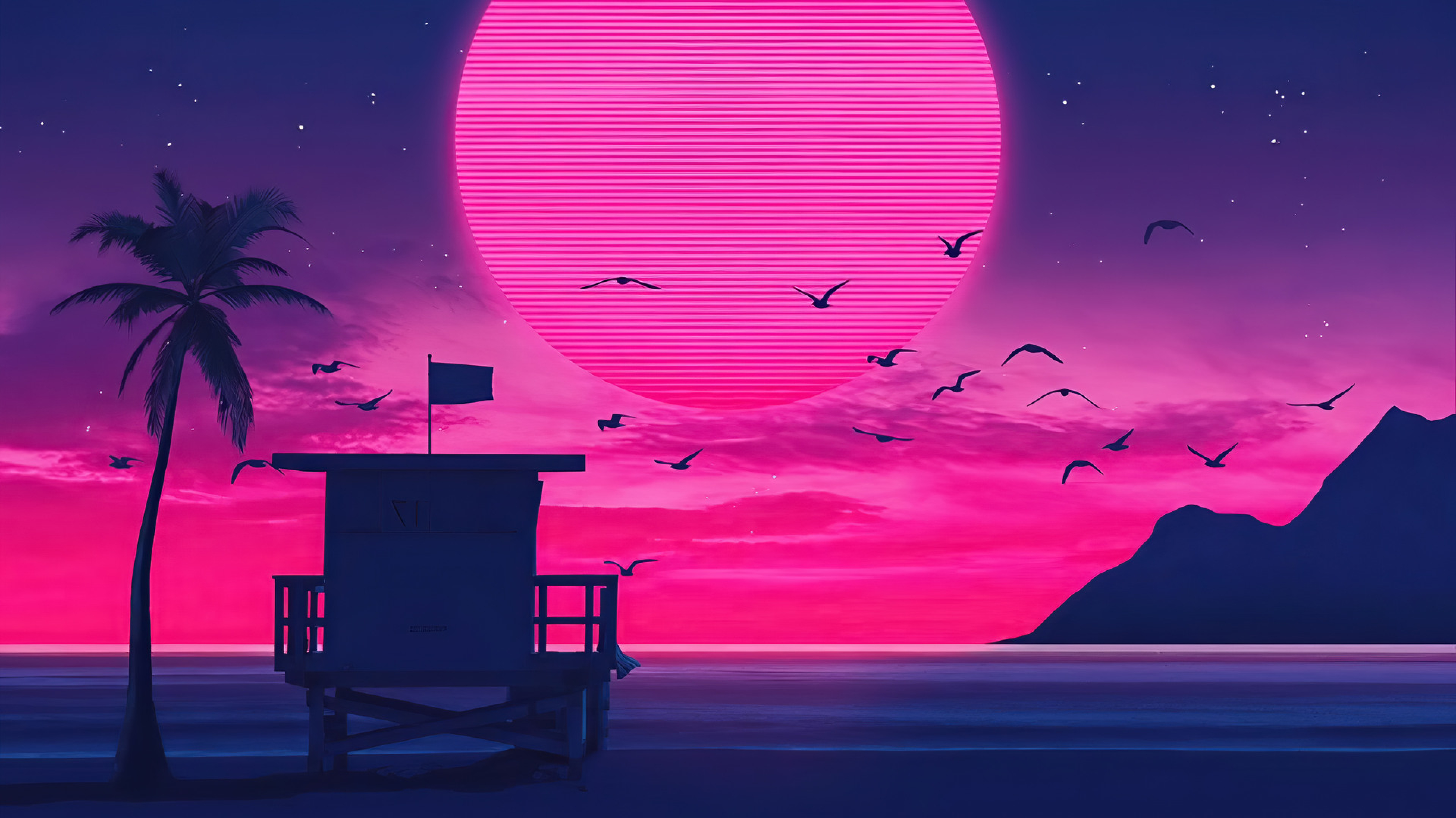 5120x2880 Retrowave Sunset 5k Wallpaper Hd Artist 4k Wallpapers Images