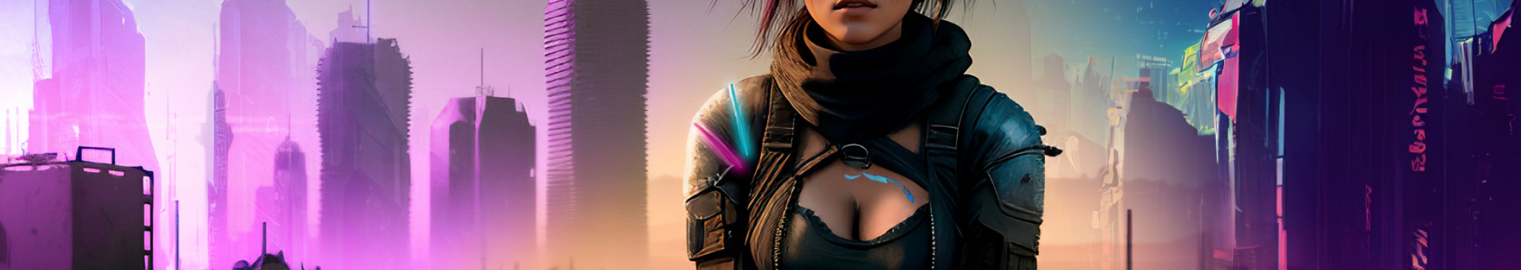 2160x384 Resolution Beautiful HD Cyberpunk Girl In Cyber City 2160x384