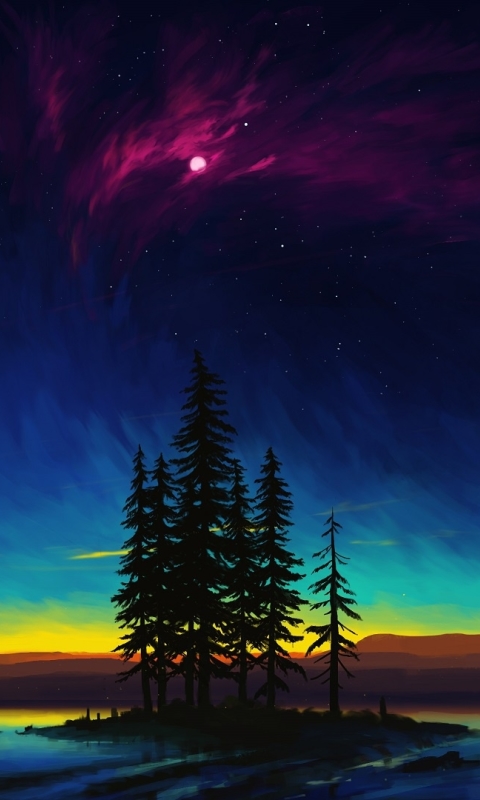 480x800 Beautiful Landscape Night Digital Galaxy Note, HTC Desire, Nokia  Lumia 520, ASUS Zenfone Wallpaper, HD Artist 4K Wallpapers, Images, Photos  and Background - Wallpapers Den