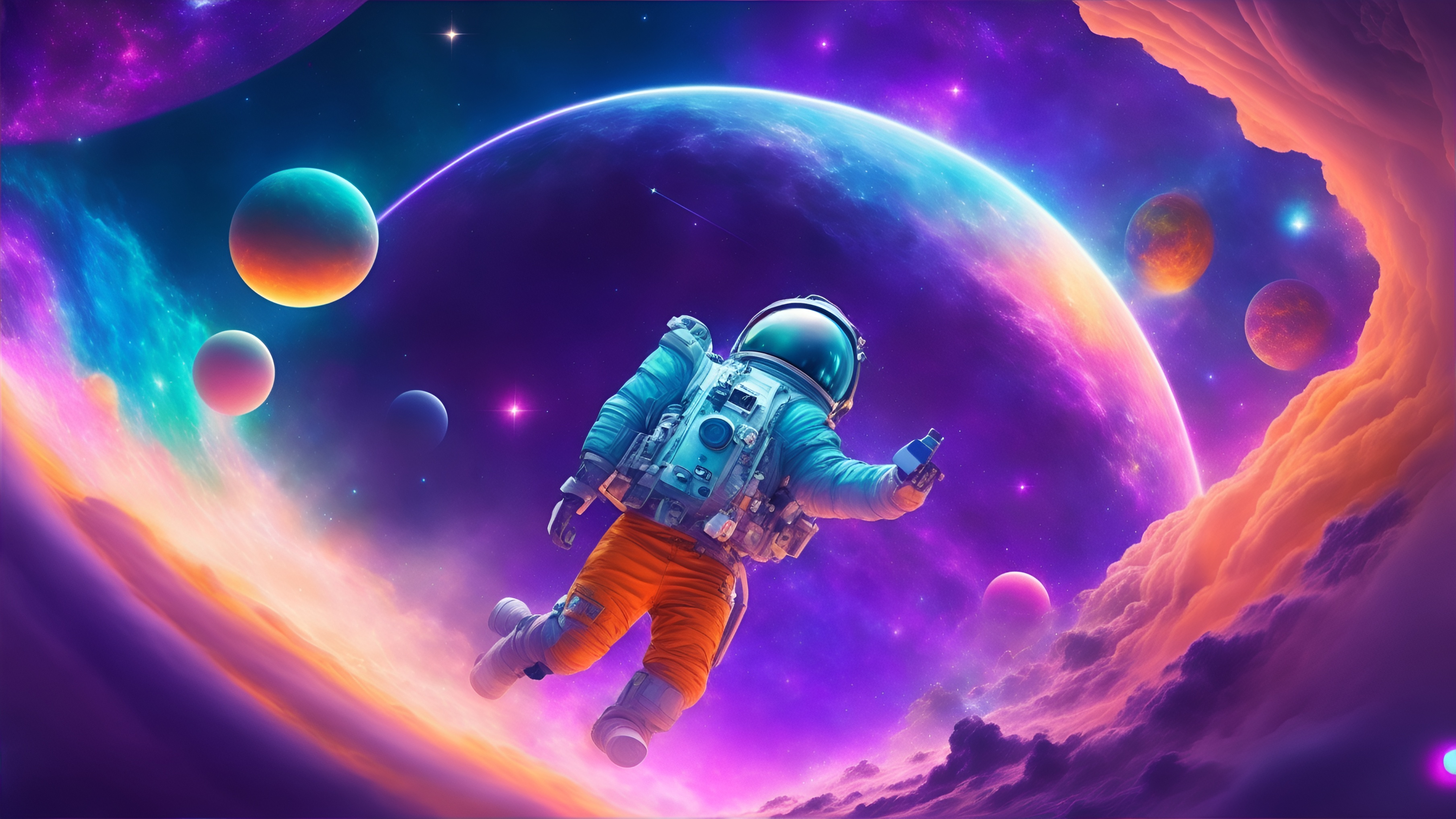 astronauts in space high resolution wallpaper