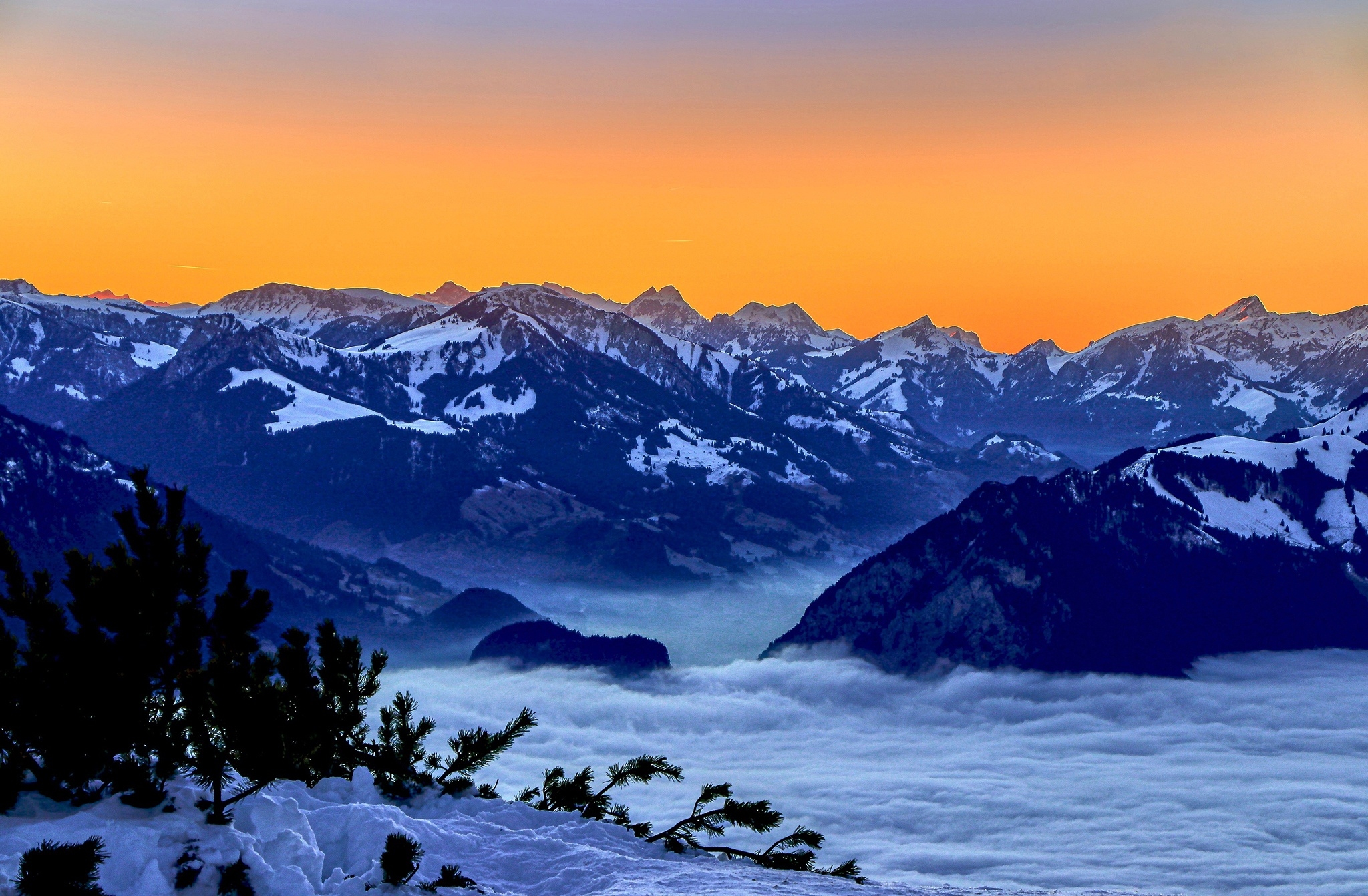 Clouds over the Swiss Alps