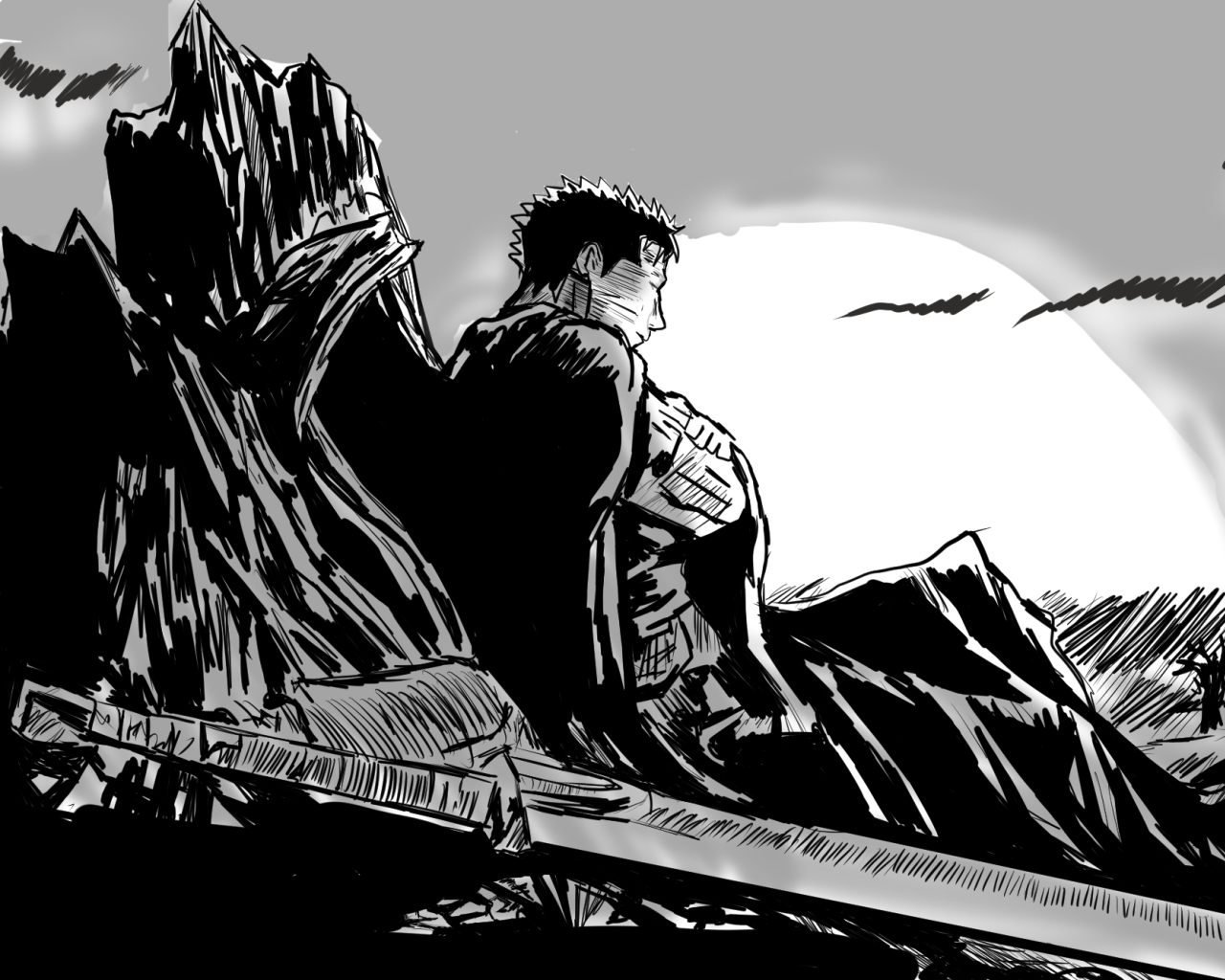 1280x1024 Berserk GUTS Drawing 22 1280x1024 Resolution Wallpaper, HD