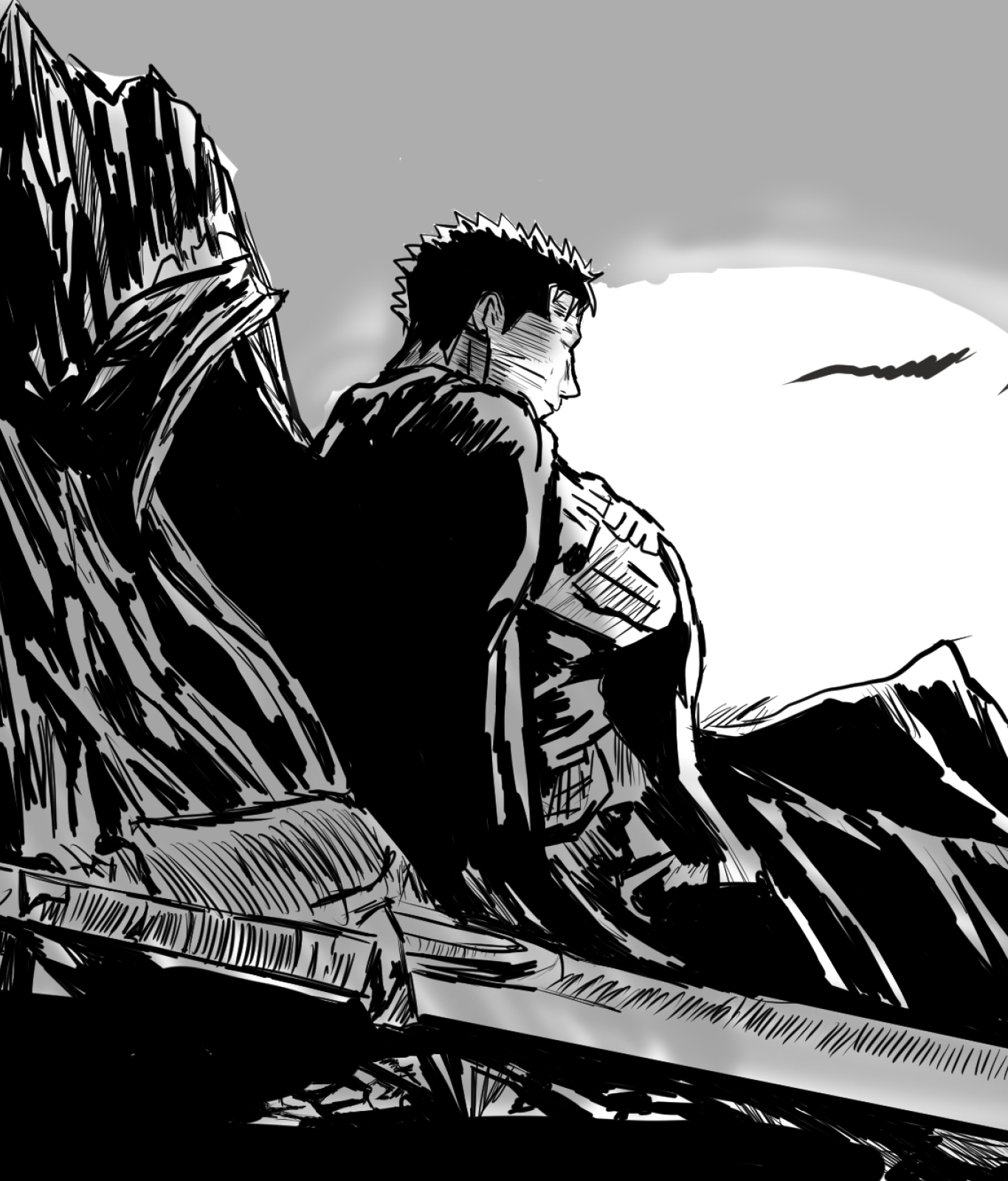 1366x1600 Berserk GUTS Drawing 22 1366x1600 Resolution Wallpaper, HD