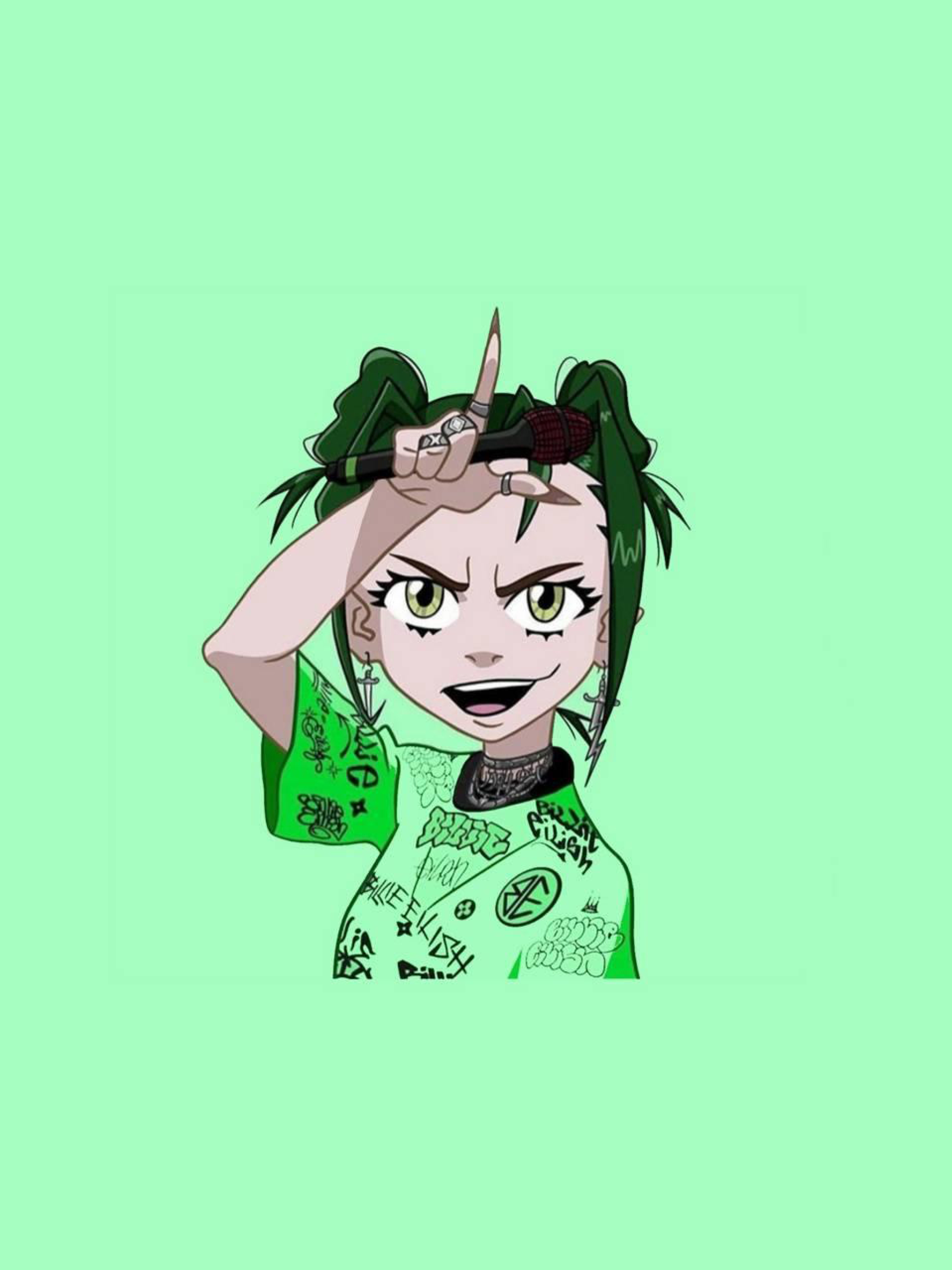 32x32 pixel art of anime billie eilish