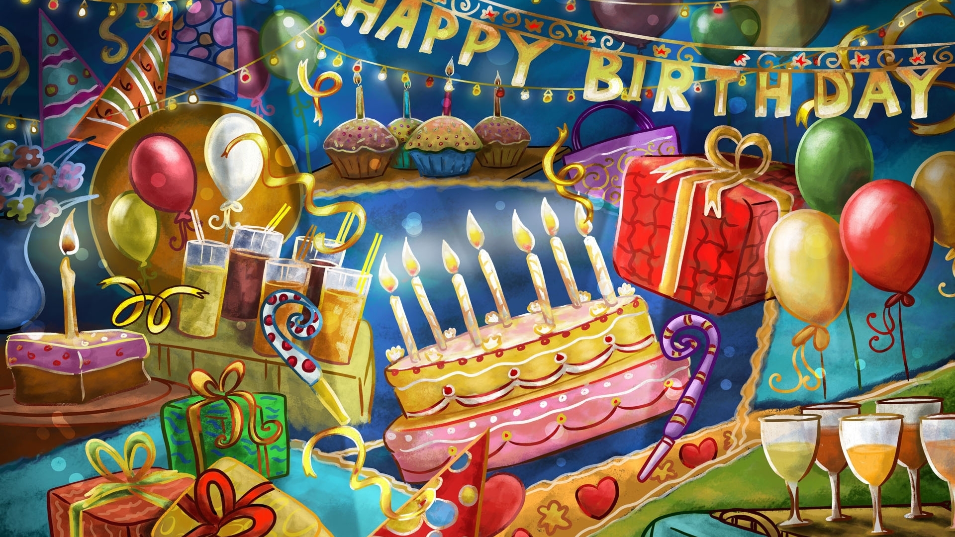 1920x1080 birthday, pie, gifts 1080P Laptop Full HD Wallpaper, HD Holidays  4K Wallpapers, Images, Photos and Background - Wallpapers Den