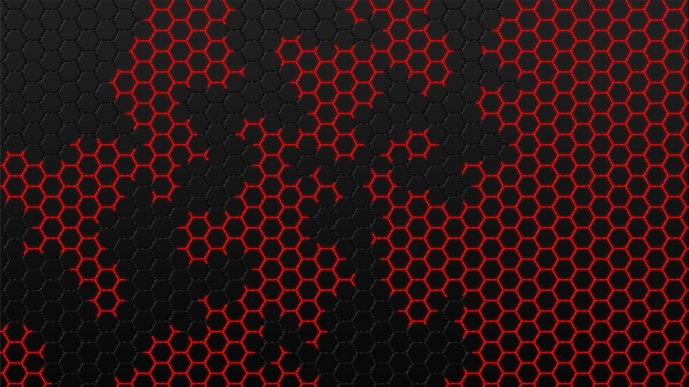 1366x768 Black And Red Hexagon 1366x768 Resolution Wallpaper Hd Artist