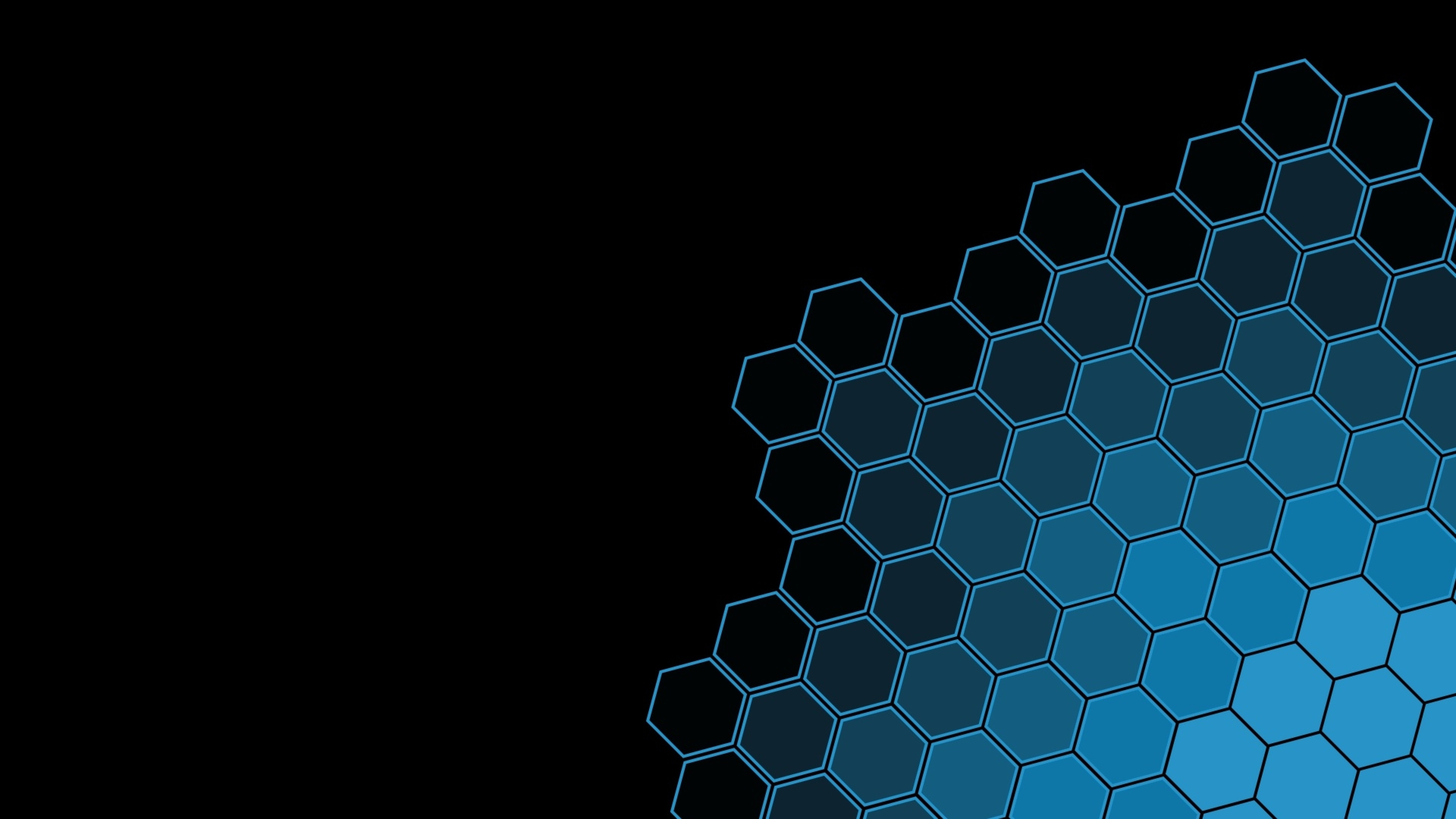 7680x4320 Black Blue Hexagon Pattern 8K Wallpaper, HD Abstract 4K