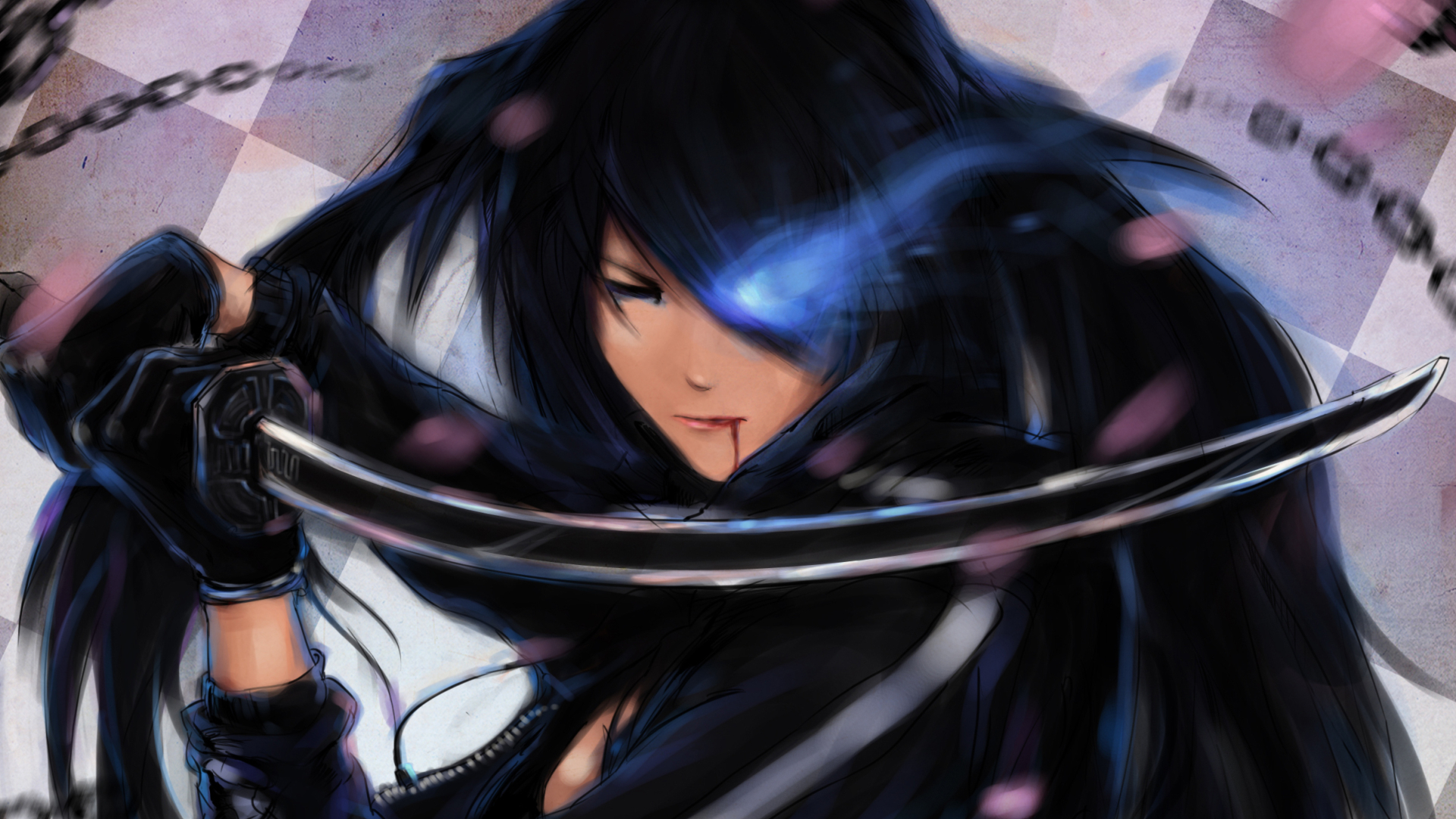 1920x1080 black rock shooter, kuroi mato, black hair 1080P ...