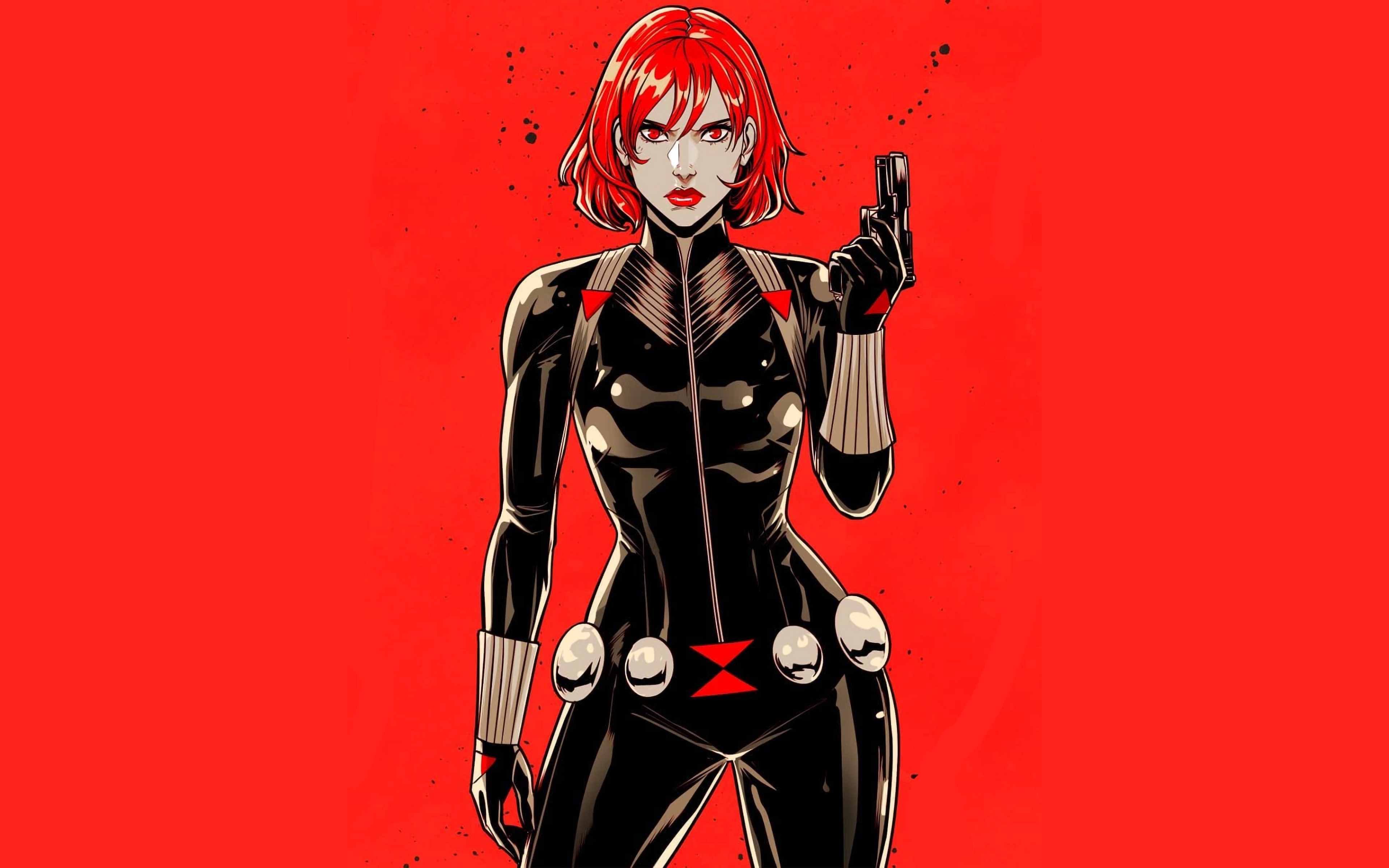 Black Widow Red Hair Digital Art Wallpaper Hd Superheroes 4k