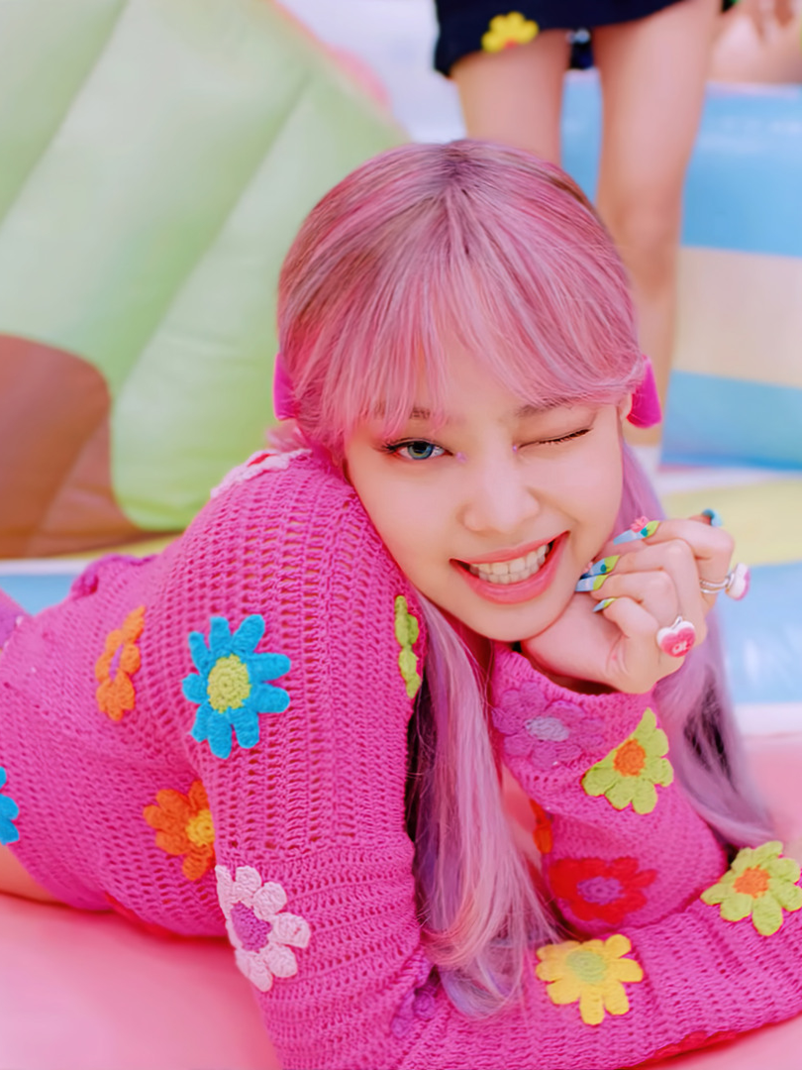 1620x2160 BLACKPINK Jennie Wink Pink Hair 1620x2160 ...