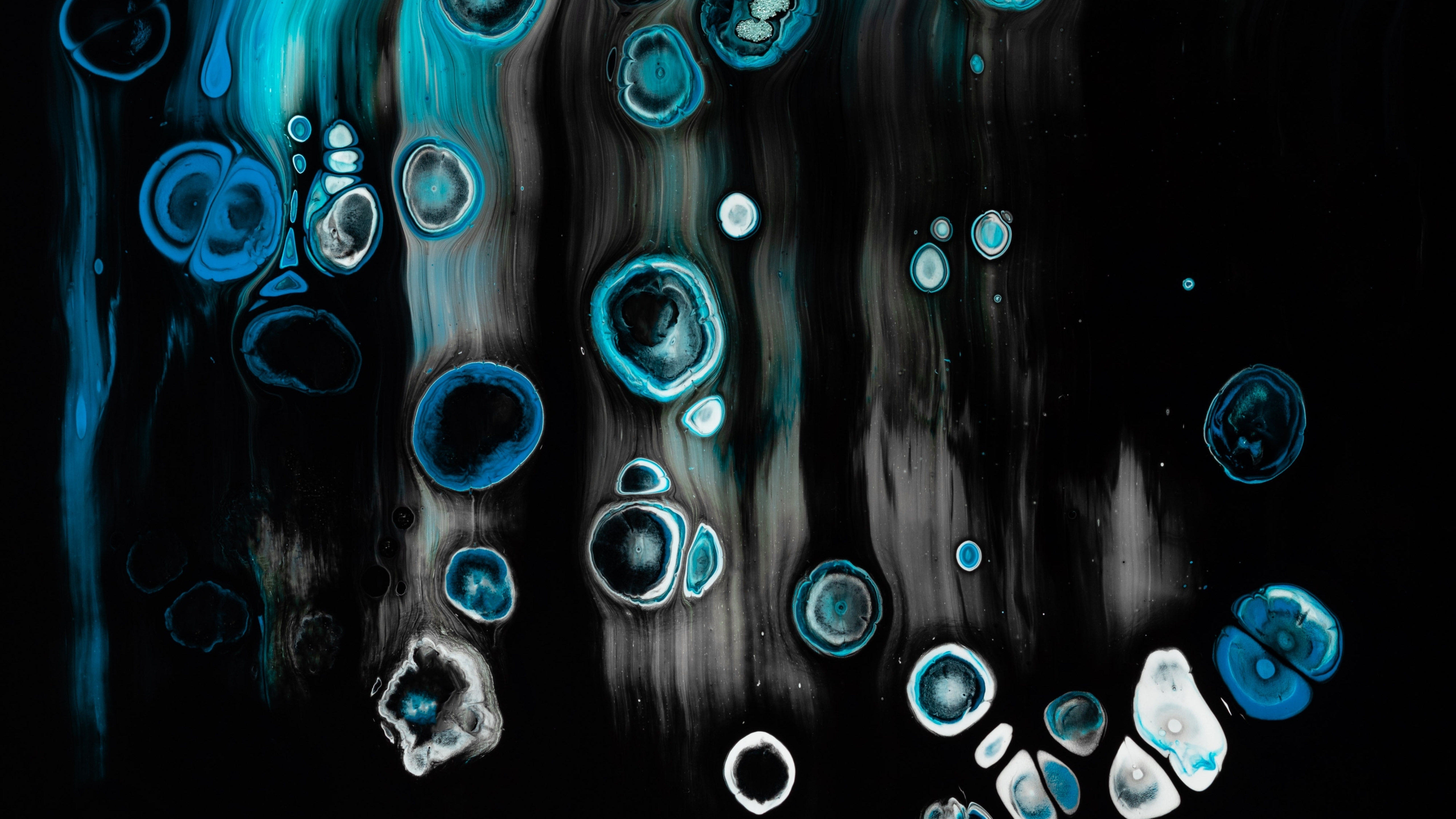 5120x2880 Blue And Black Abstract Paint 5K Wallpaper, HD